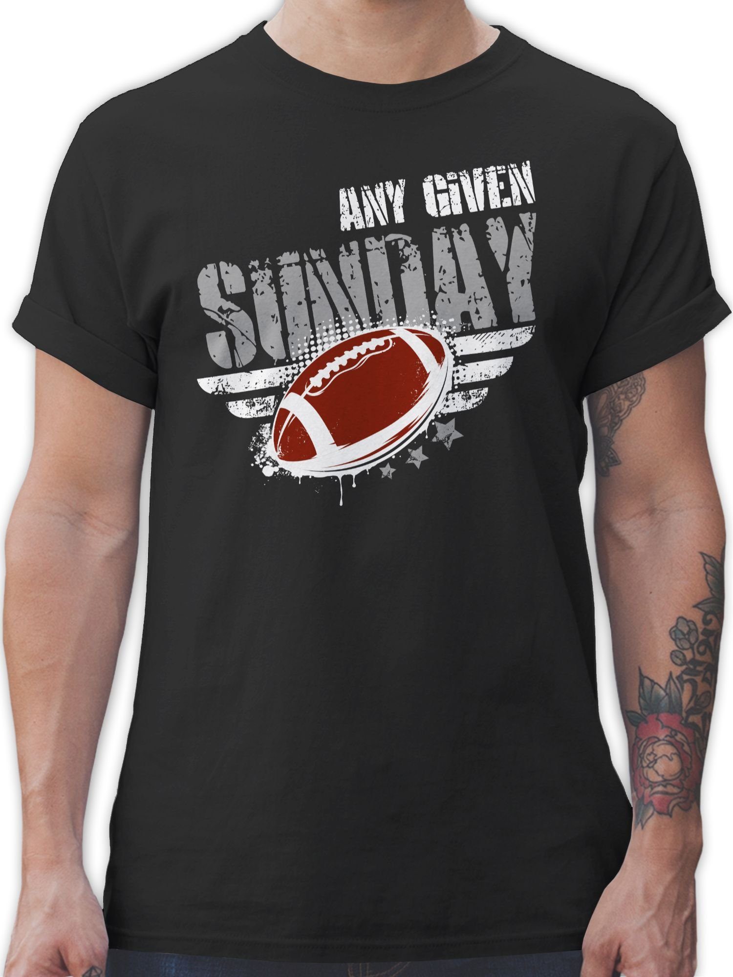 Shirtracer T-Shirt Any Schwarz Football Given American Football 1 Sunday NFL