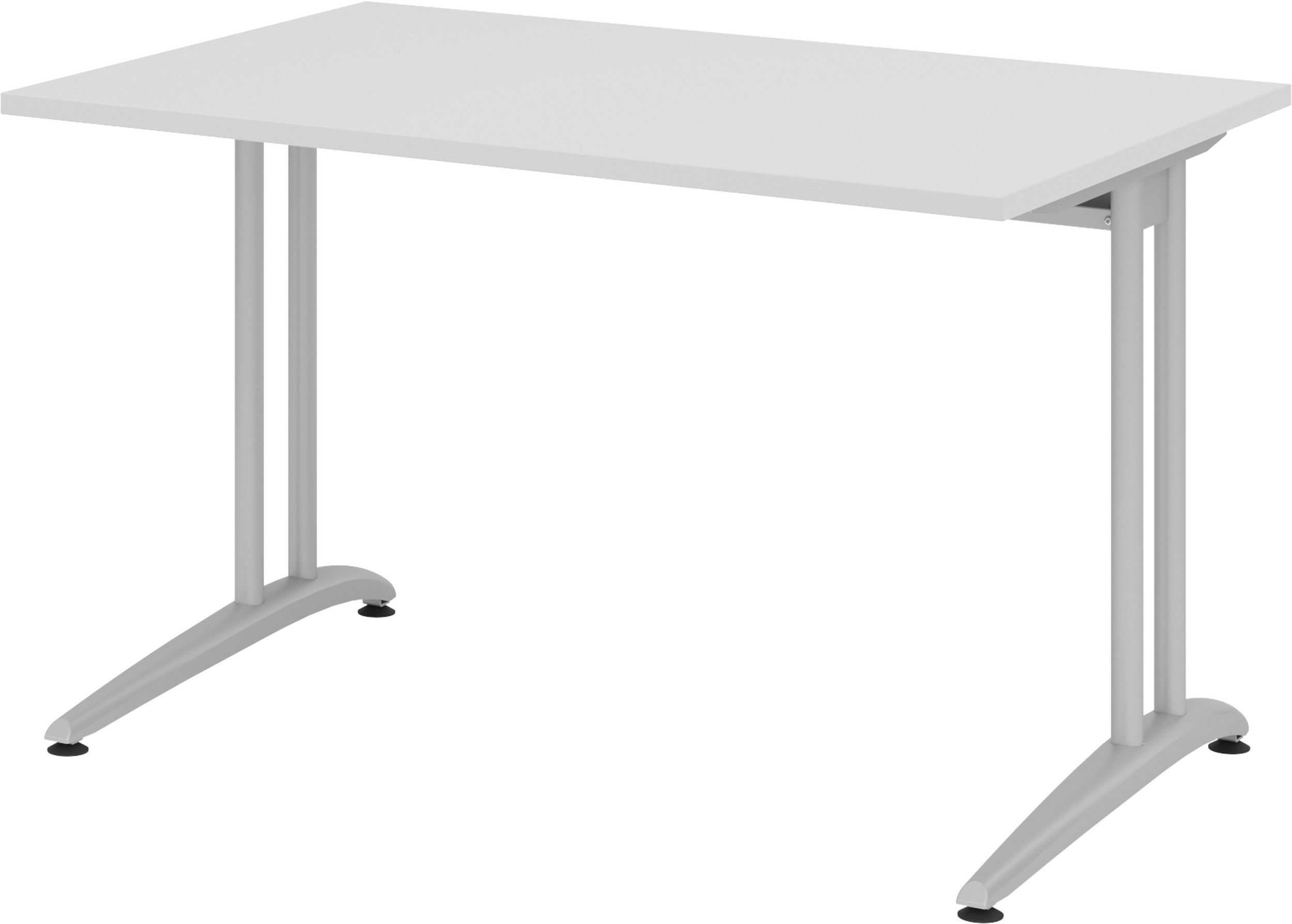 bümö Schreibtisch Serie-B - Arbeitshöhe: 72 cm, Rechteck: 120 x 80 cm - Dekor: Grau