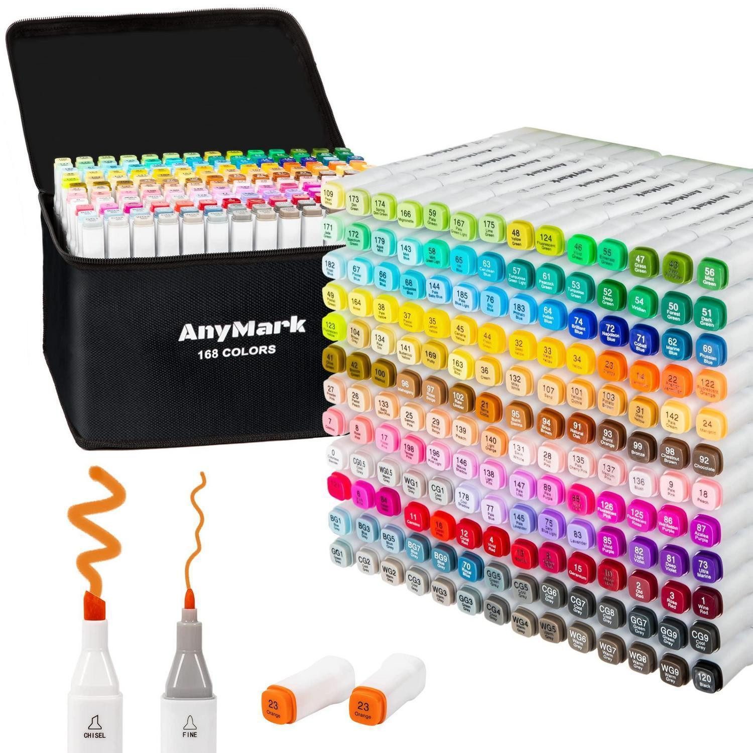 LuxusKollektion Marker Alkohol Marker Set 168 Farben Twin Tip