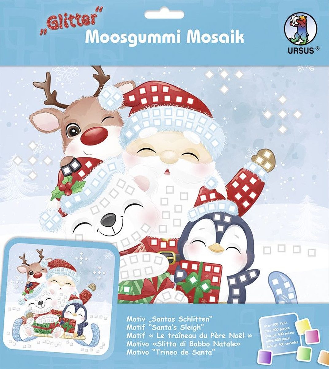 Ursus - Ludwig Bähr Bastelfilz Moosgummi Mosaik Glitter Santas Schlitten