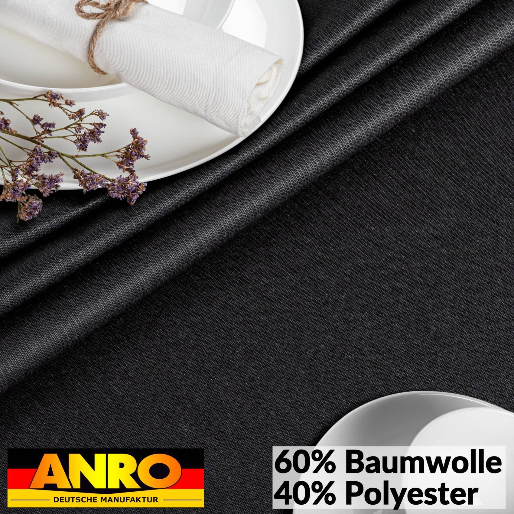 ANRO Tischdecke Hochwertig Tischwäsche mit Beschichtung (Einzelstück 1-tlg), Premium TEFLON und 2-Fache Acryl Beschichtung – Bild 4 von 5