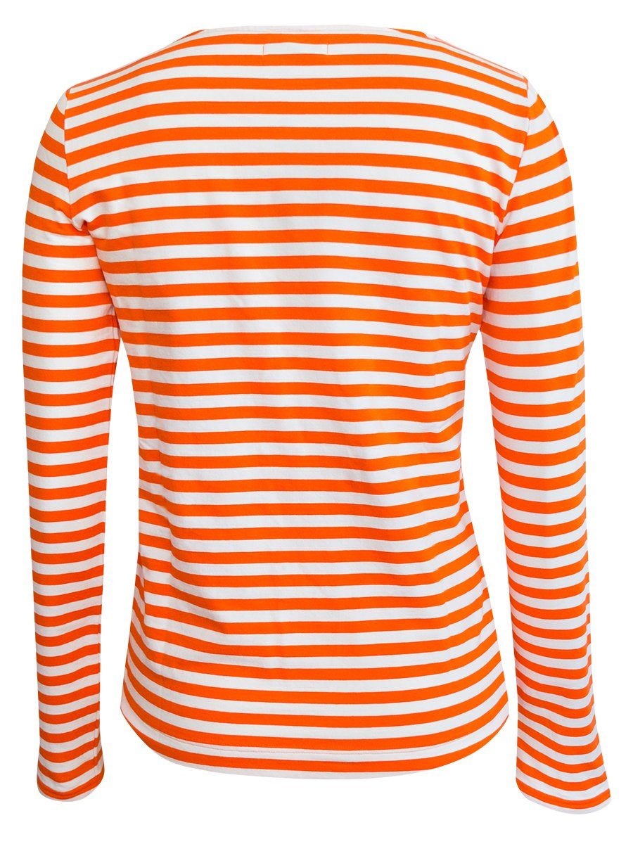 Brigitte von Boch Langarmshirt Portola Langarmshirt orange-weiss
