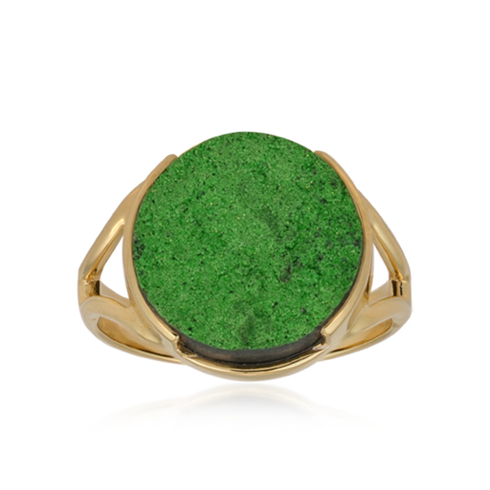 Cavill Solitärring Uwarowit Ring 13 ct, vergoldet 925er Silber, grün, Damen Schmuck (1-tlg)