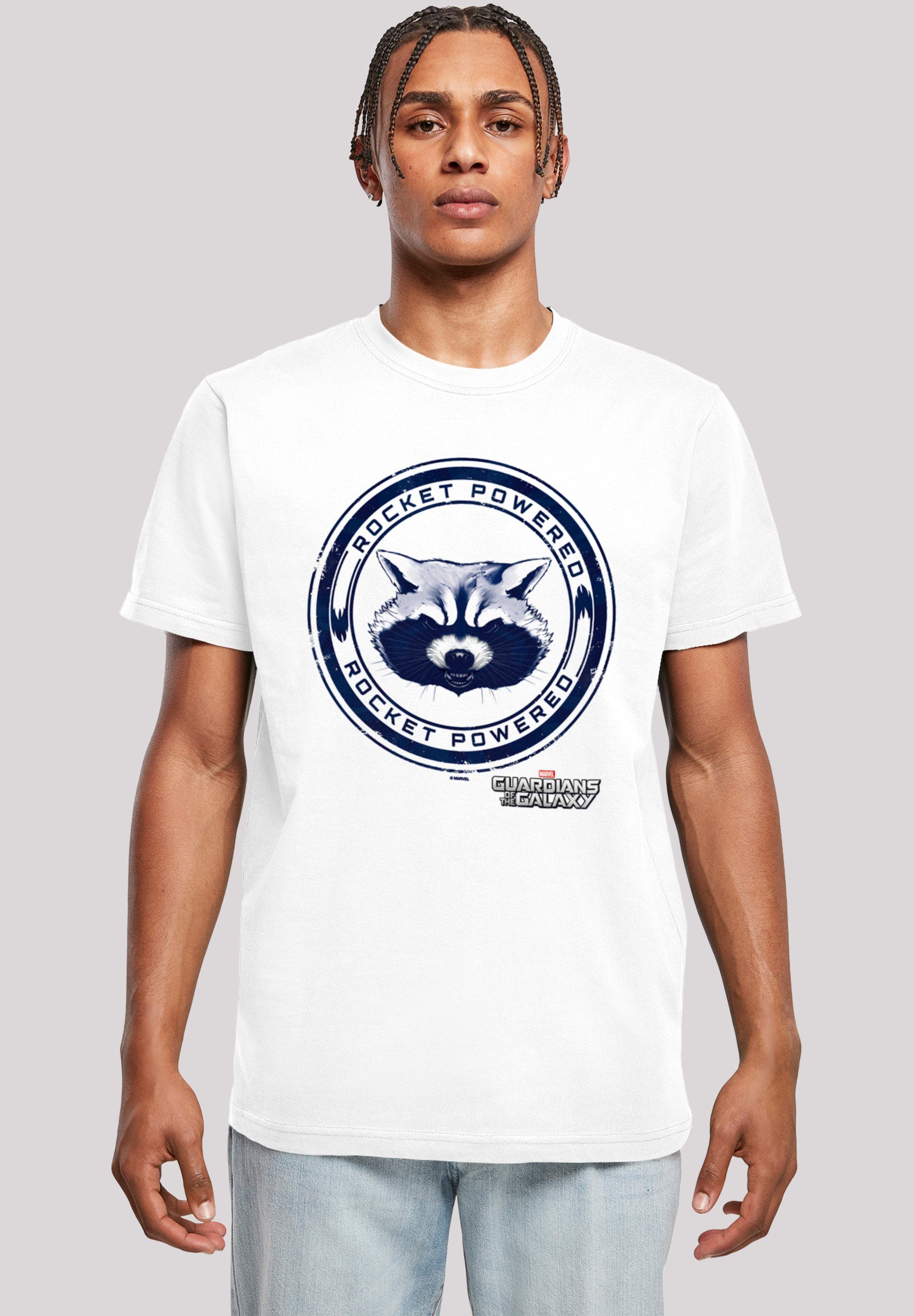 F4NT4STIC T-Shirt Marvel Guardians Of The Galaxy Rocket Powered Herren,Premium Merch,Regular-Fit,Basic,Logo Print weiß