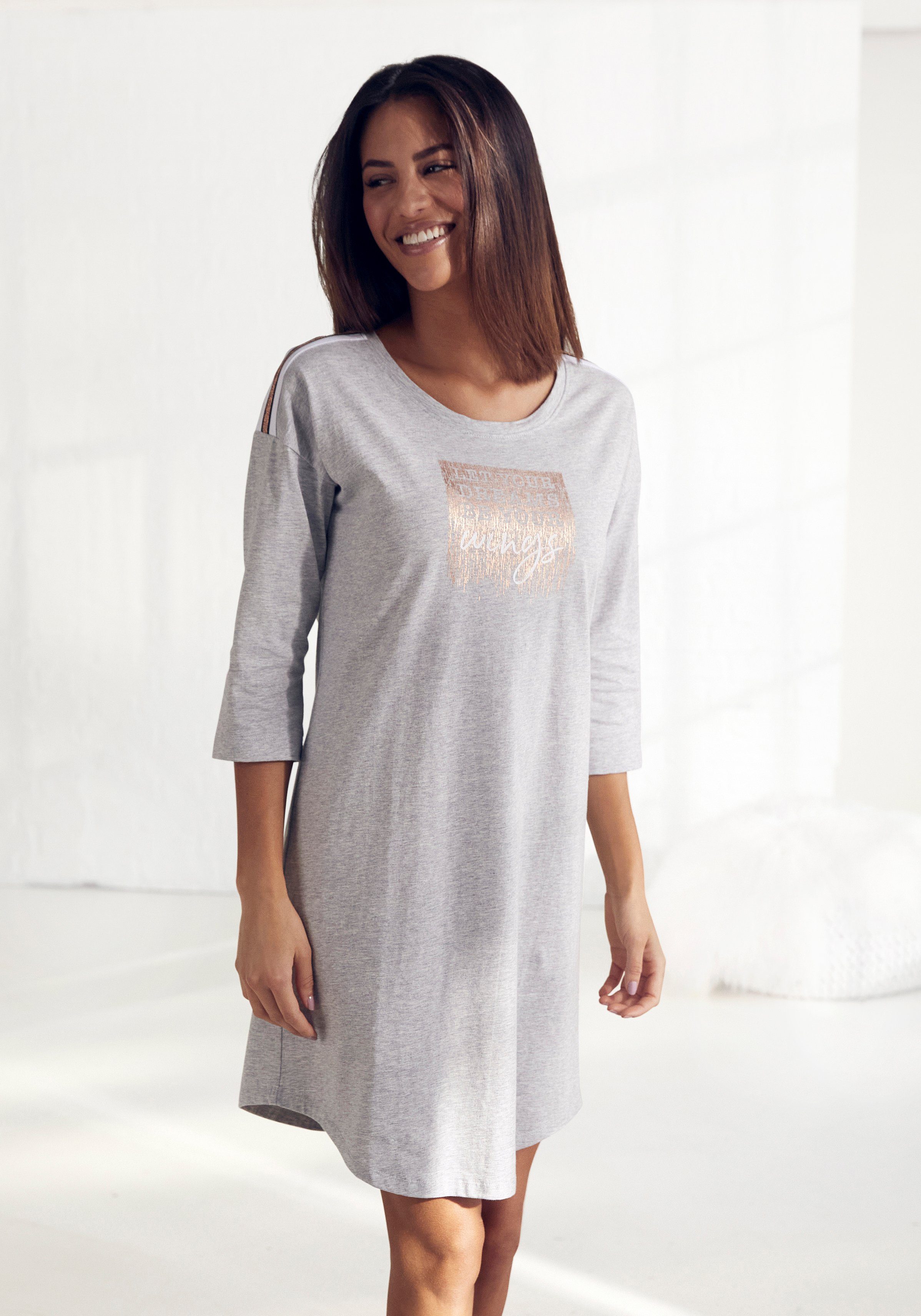 Vivance Dreams Nachthemd 1-teilig, mit abgerundetem Saum günstig online kaufen