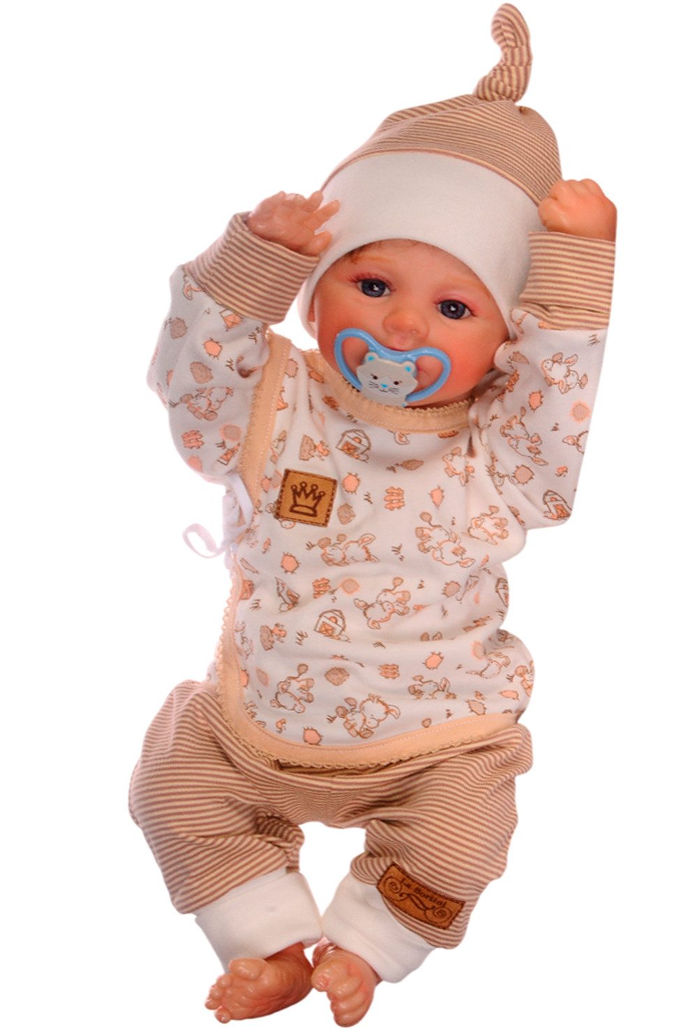 Erstausstattungspaket Baby Anzug für Neugeborene Wickelshirt Hose Mütze unisex neutral