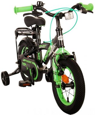 TPFSports Kinderfahrrad Volare Thombike 12 Zoll mit 2x Handbremse, 1 Gang, (Jungs Fahrrad - Rutschfeste Sicherheitsgriffe), Kinder Fahrrad 12 Zoll mit Stützrädern und Klingeln - Schwarz