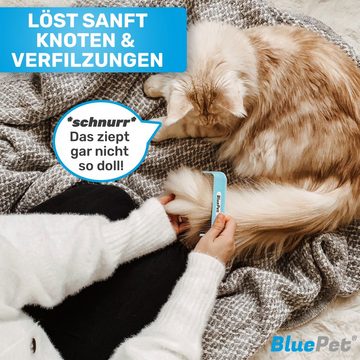 BluePet Fellkamm "Zauberkamm" patentierter Kamm mit rotierenden gefederten Zinken, für Langhaar Hunde und Katzen