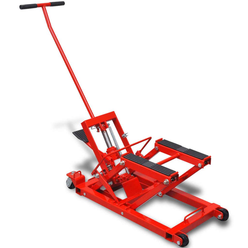 Werkstatt-Set Hydraulische Motorrad-Hebebühne ATV 680 kg rot