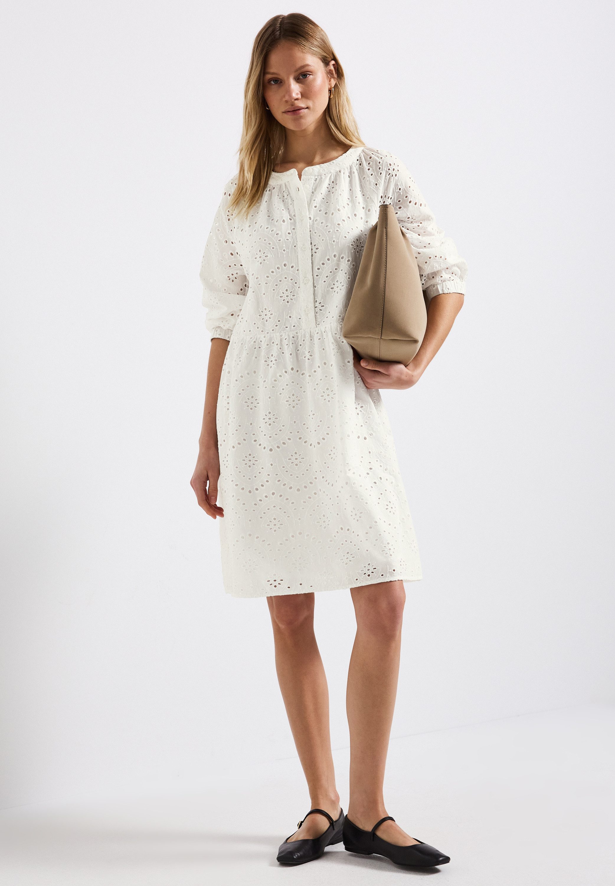 STREET ONE Midikleid mit Lockstickerei