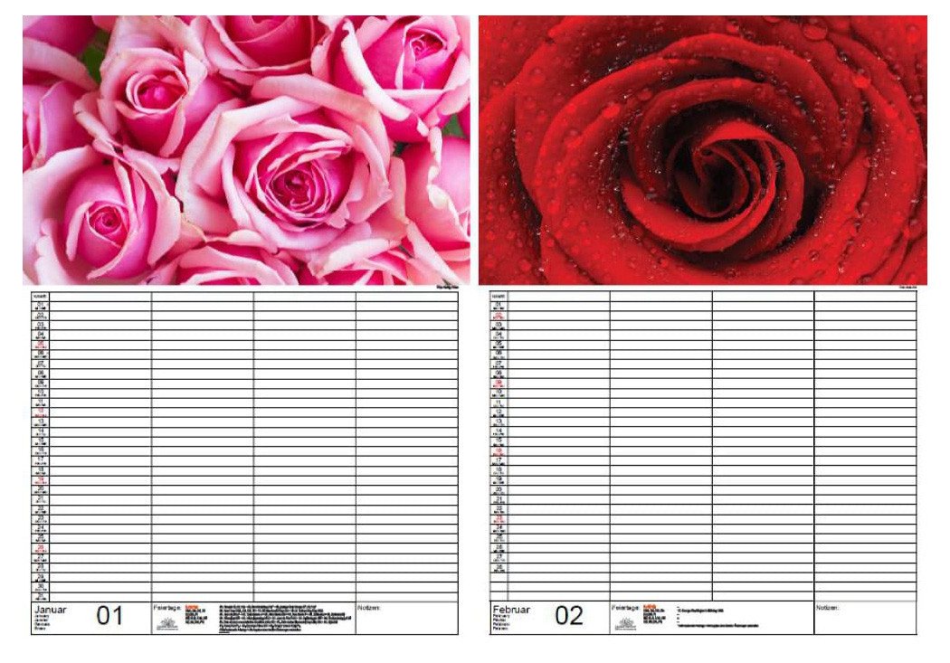 Thumbnail - Seelenzauber Familienkalender Rosenzauber Familien Planer Kalender für 2025 DIN A3 Rosen und Blüten