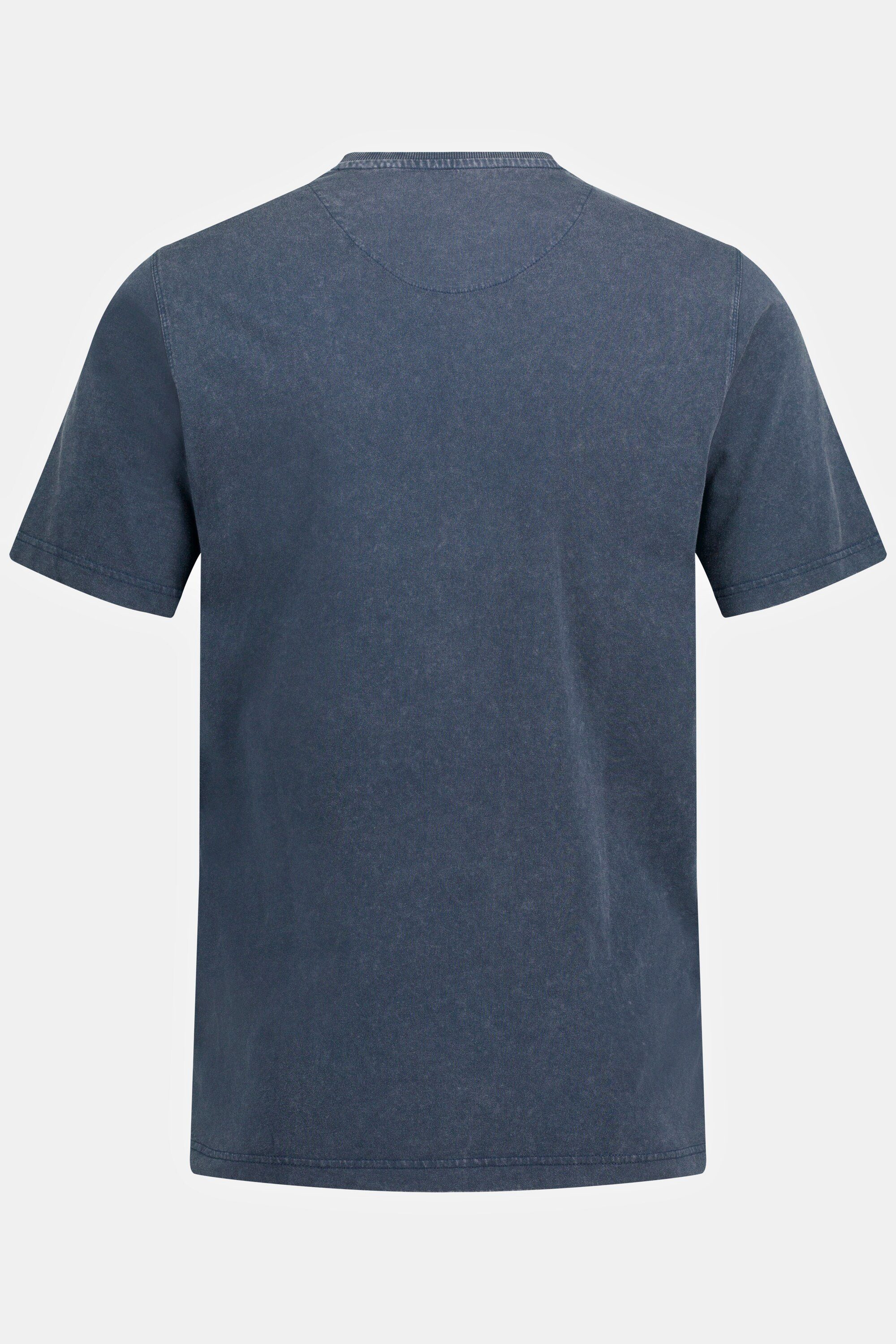JP1880 T-Shirt T-Shirt nachtblau Brusttasche Rundhals mattes Halbarm