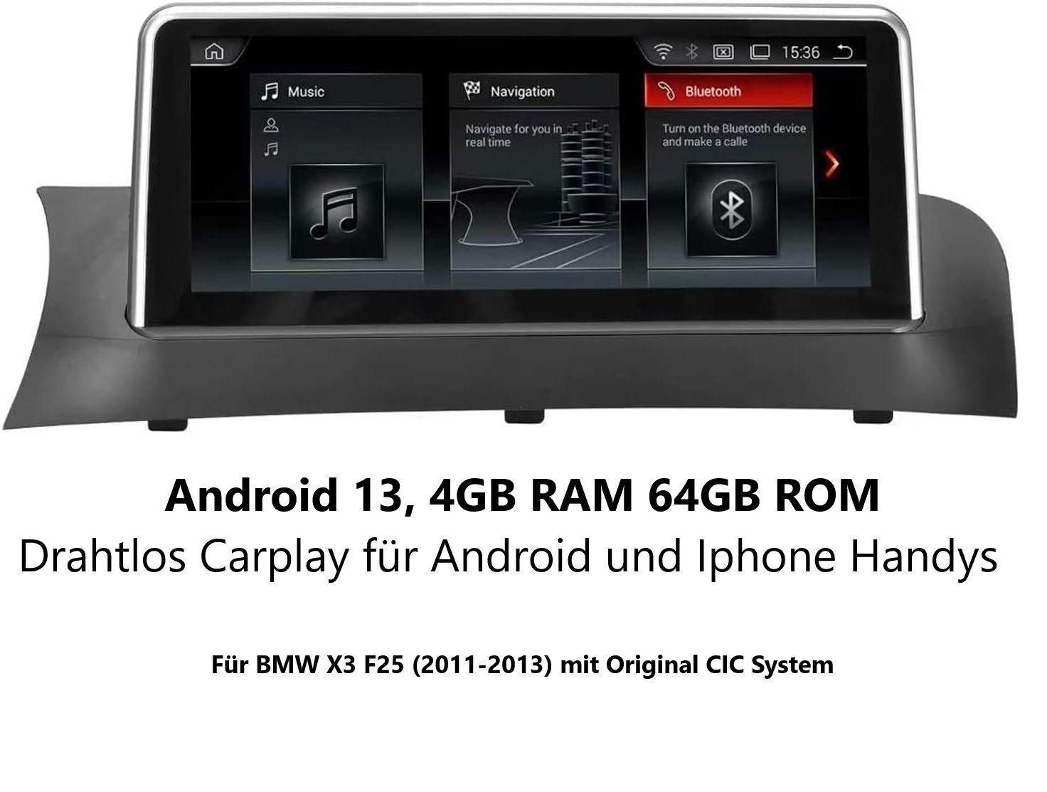 64GB F25 Apple Einbau-Navigationsgerät BMW X3 Android CIC Autoradio Zoll 13 GABITECH 10.25 Für Carplay