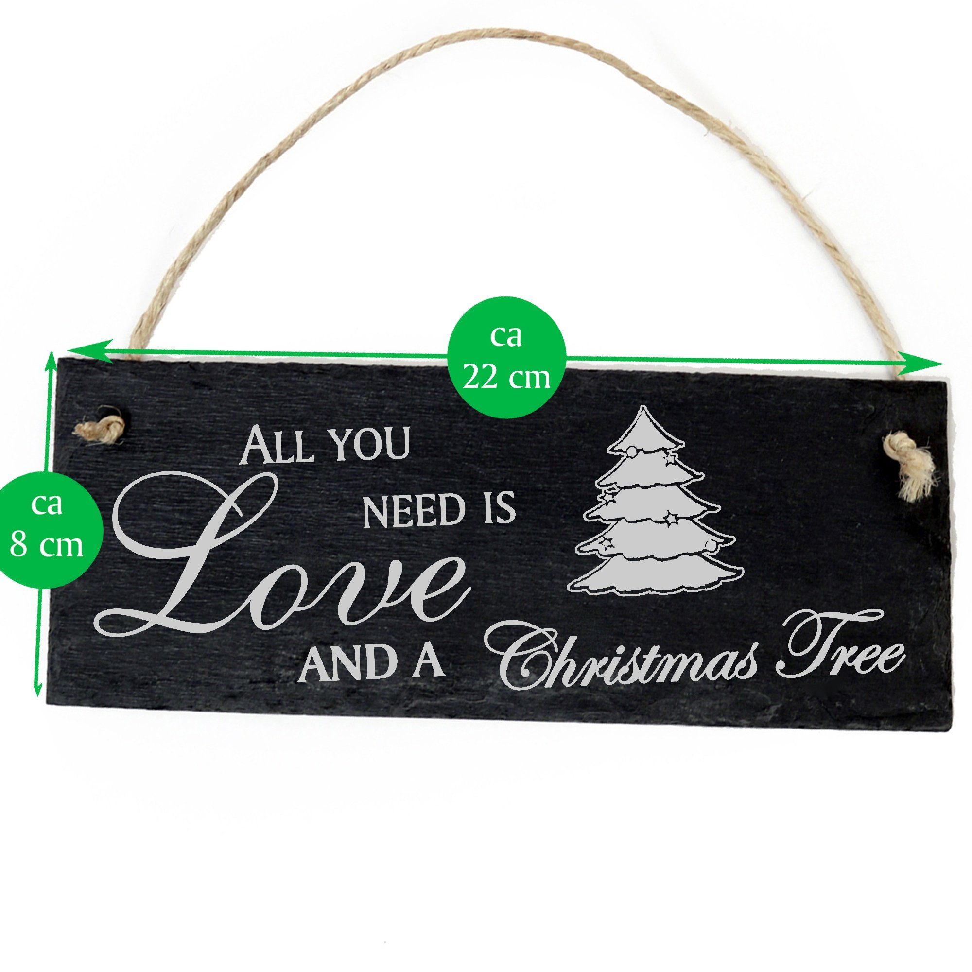 Dekolando Hängedekoration Tannenbaum 22x8cm you is All and need Christmas a Love Tree