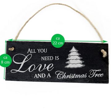 Dekolando Hängedekoration Tannenbaum 22x8cm All you need is Love and a Christmas Tree