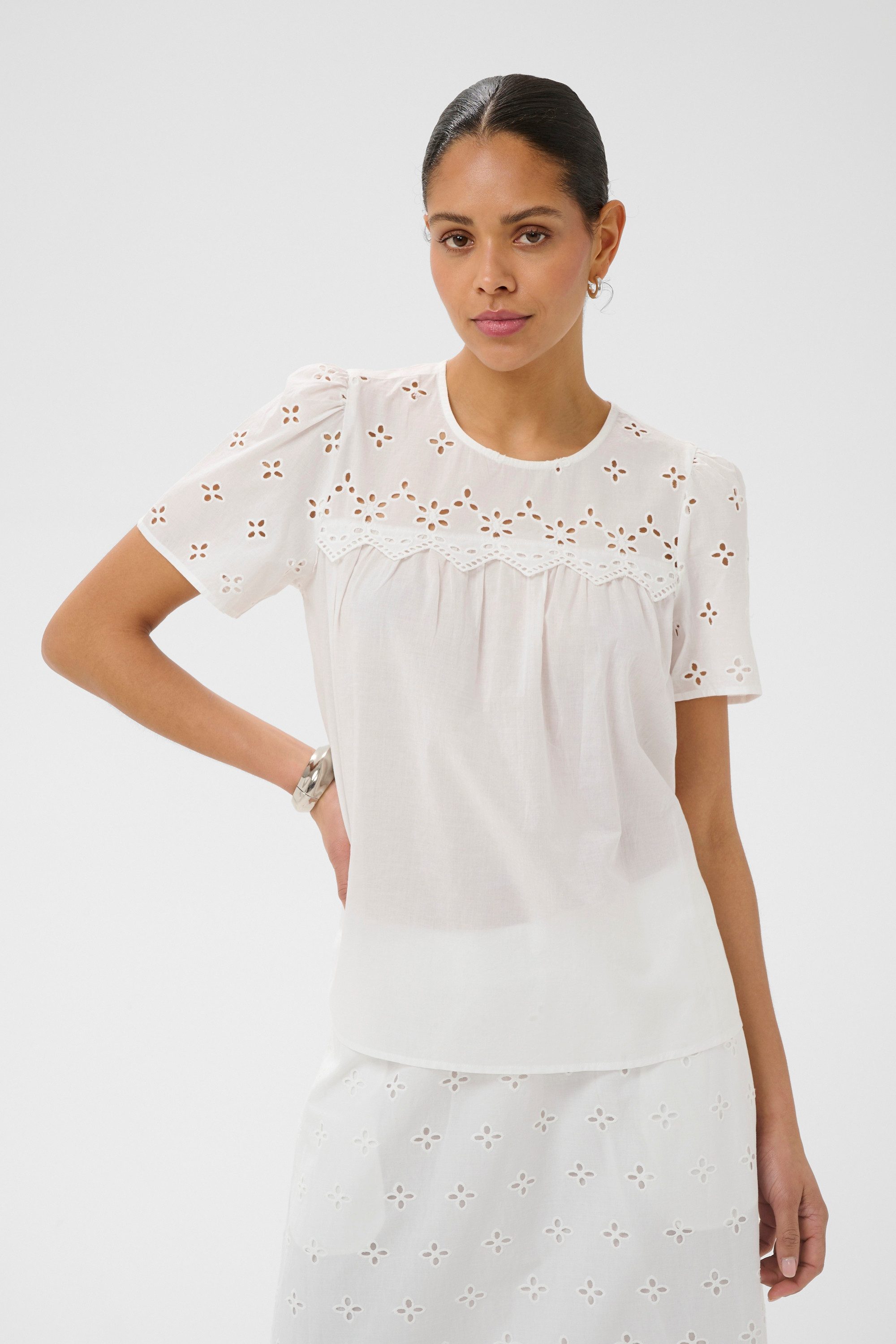 KAFFE Kurzarmbluse Kurzarm-Bluse KAmolly