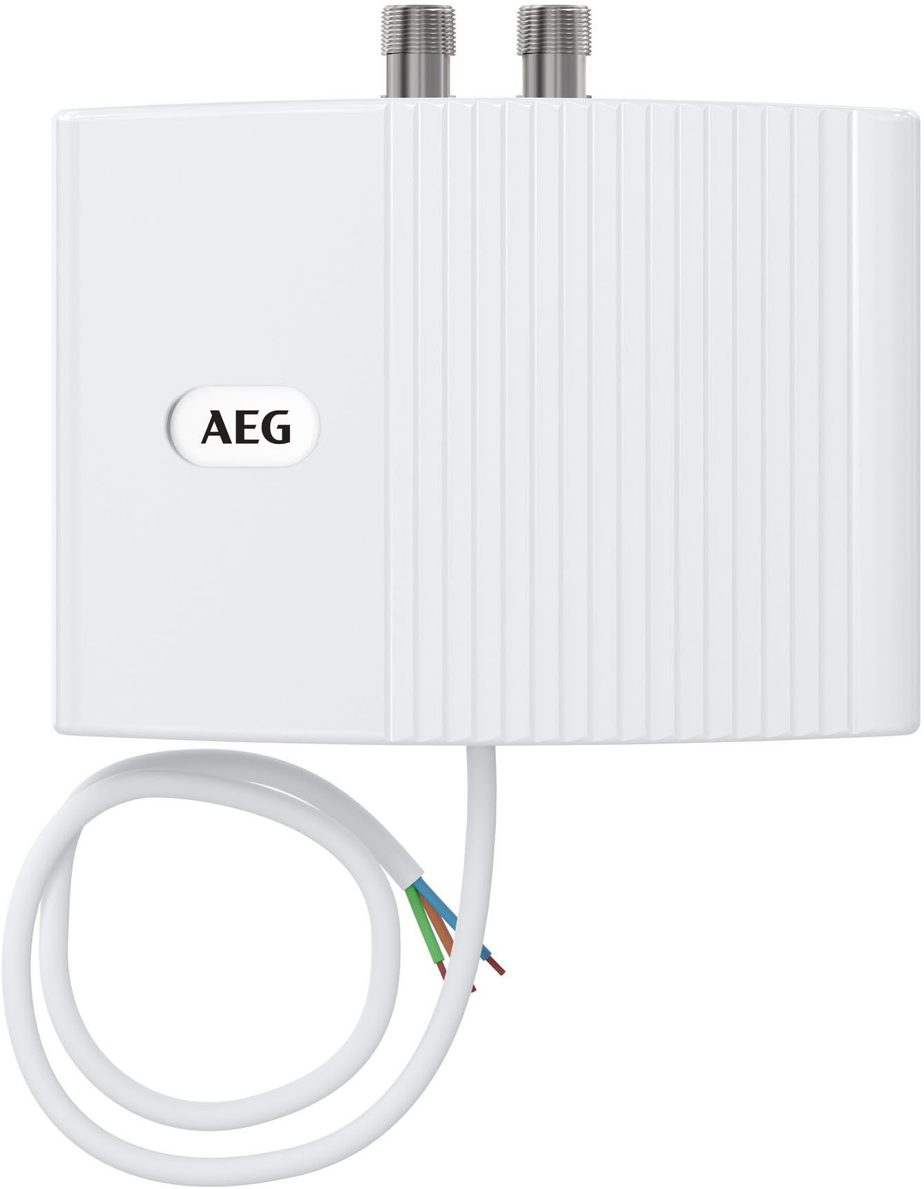 AEG Haustechnik Klein-Durchlauferhitzer MTE 570 für Handwaschbecken, 5,7 kW, mit Stecker, elektronisch, max. 38 °C, elektronisch, sofort lauwarmes Wasser (ca. 35°C)