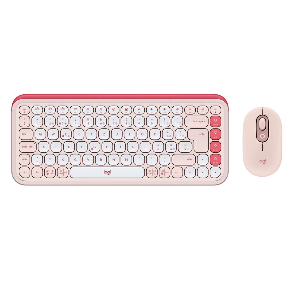 Logitech POP ICON COMBO - ROSE - US INT'L - INTNL-973 Tastatur- und Maus-Set