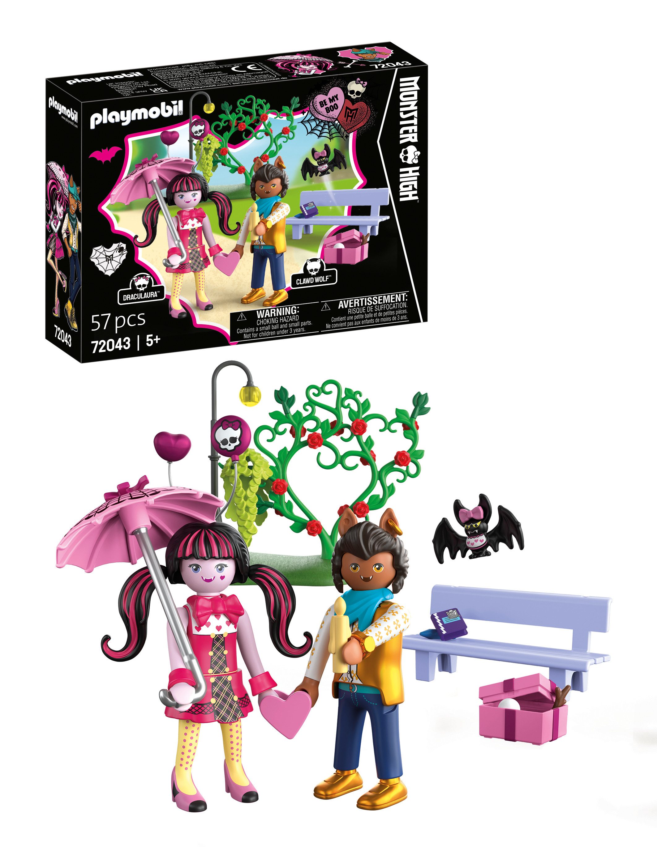Playmobil® Valentinstagsdate (72043), Monster High™ Konstruktions-Spielset, (57 St), Spielfigur