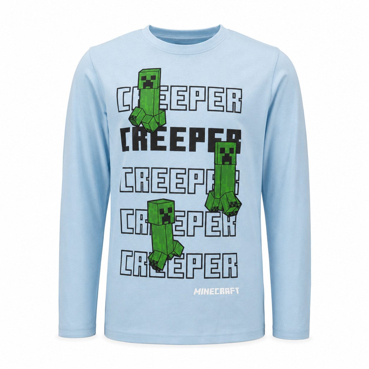 Minecraft Langarmshirt Minecraft Creeper Jungen Kinder langarm Shirt 100% Baumwolle