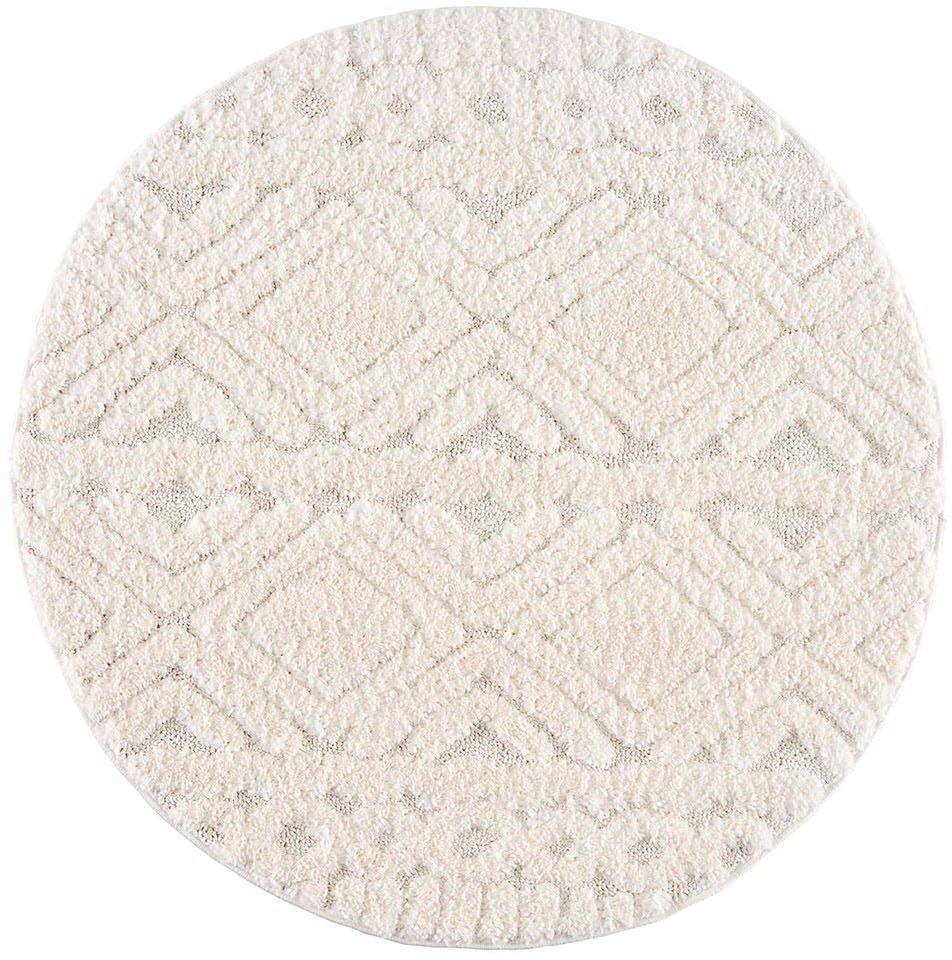my home Hochflor-Teppich Andro, rund, Höhe: günstig online kaufen