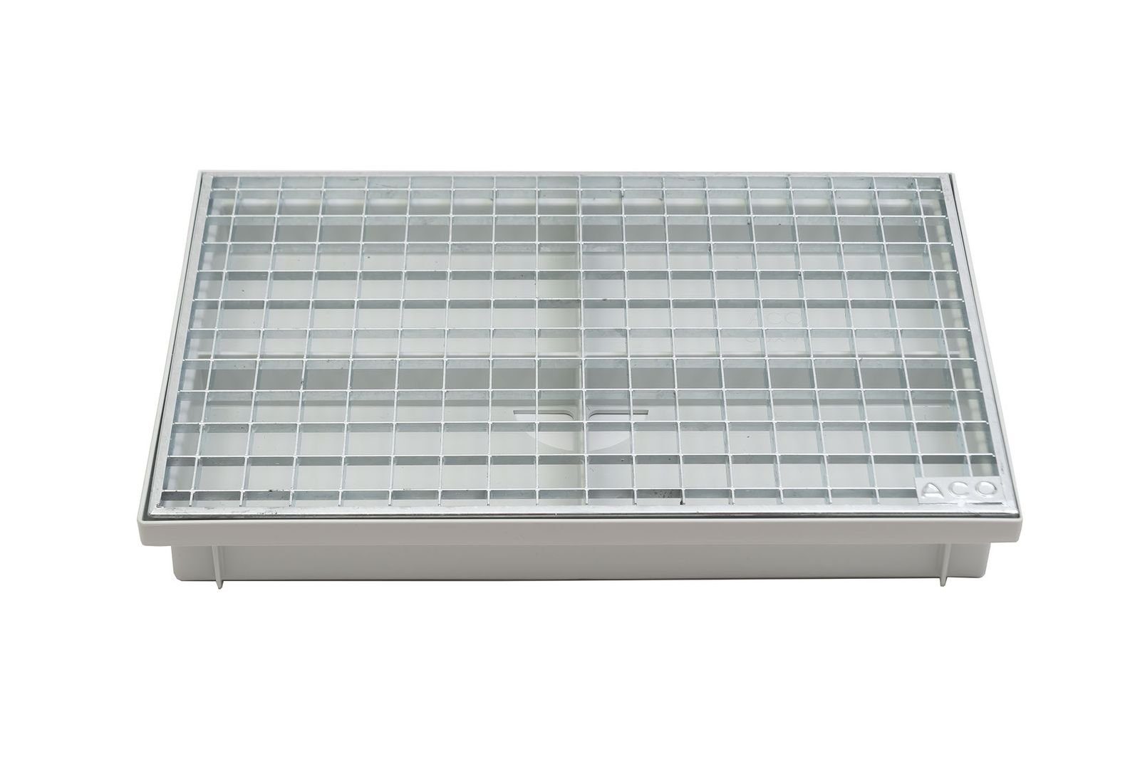 ACO Severin Ahlmann GmbH & Co. KG Fußmatte Schuhabstreifer Gitterrost MW 30/30 + Kunststoff Bodenwanne Vario, rechteckig, Höhe: 75 mm, 600x400mm, einfache Montage für Selbstbau