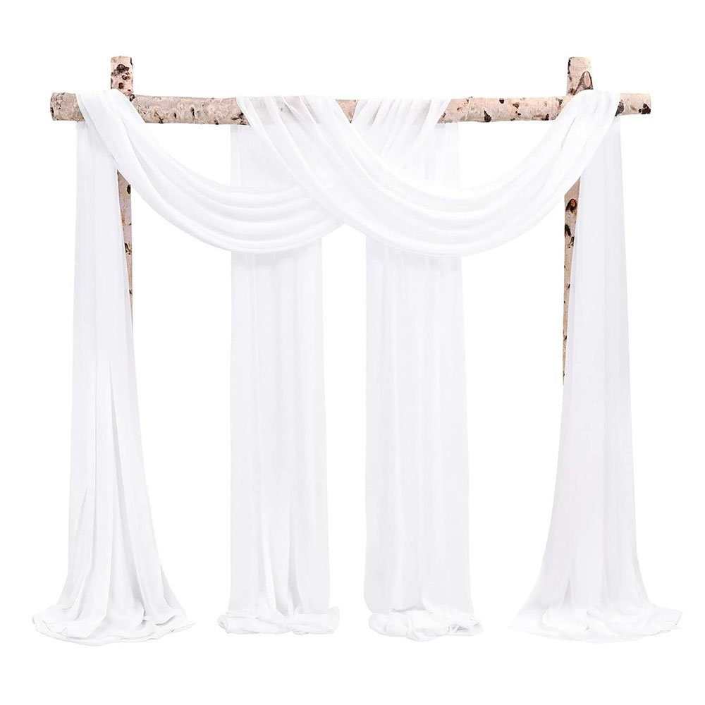 Querbehang 2 Stück Querbehang Weiß 70x550cm Tüll Hochzeit Vorhang Deko,  CTGtree, (2 St) | Fertiggardinen