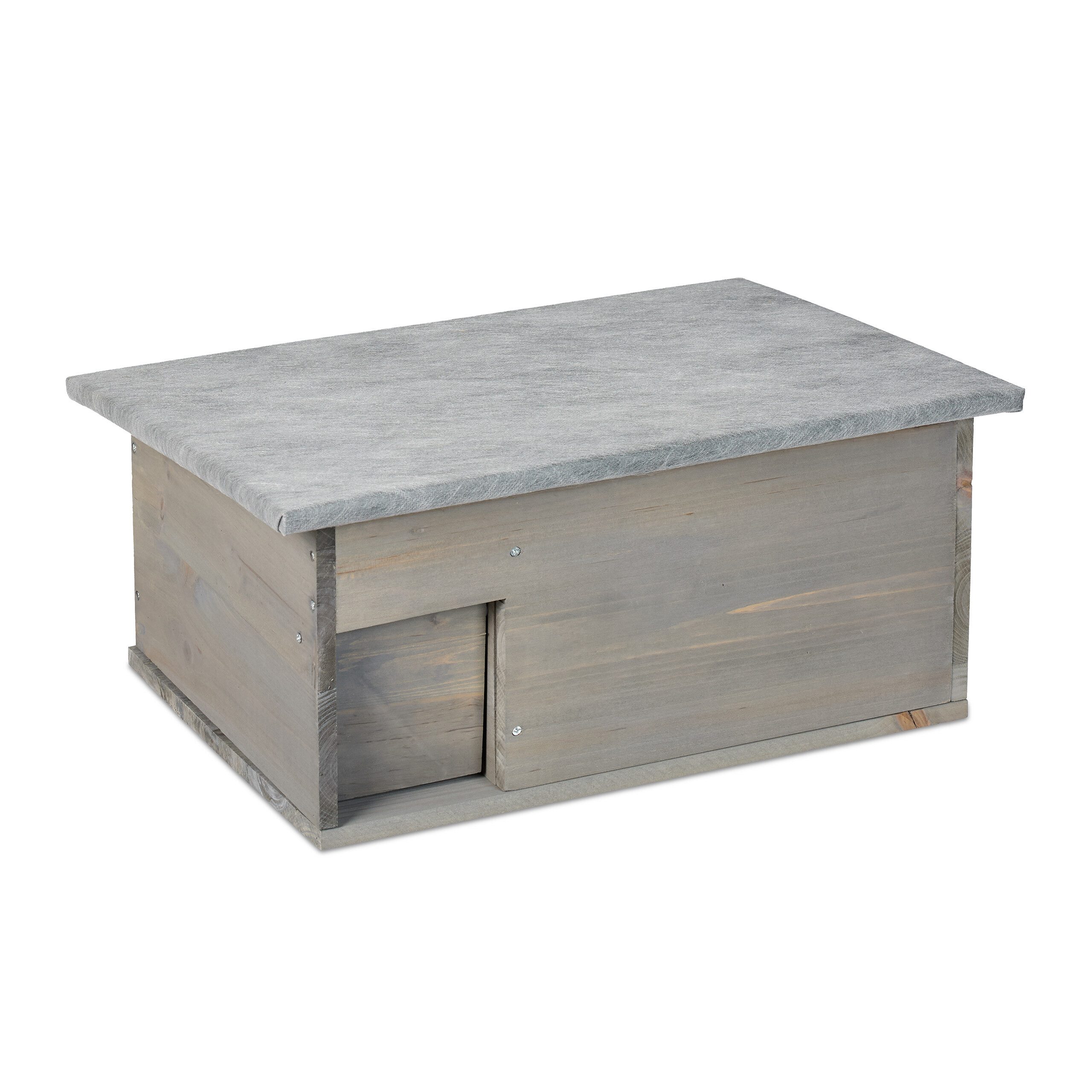 relaxdays Igelhaus Bausatz, grau