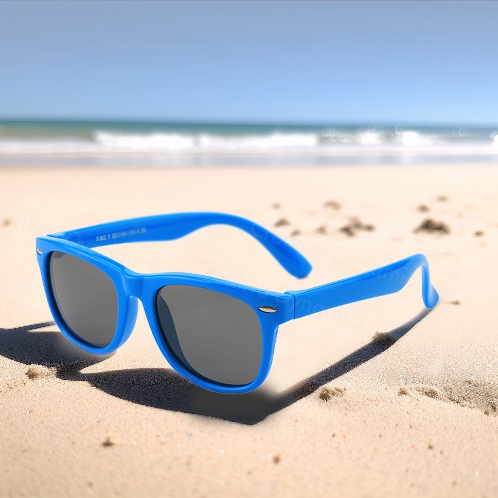 UV400 Sonnenbrille 100% Brille Jungen für Olotos Sonnenbrille Schutz Kinder Blau Gummi Mädchen