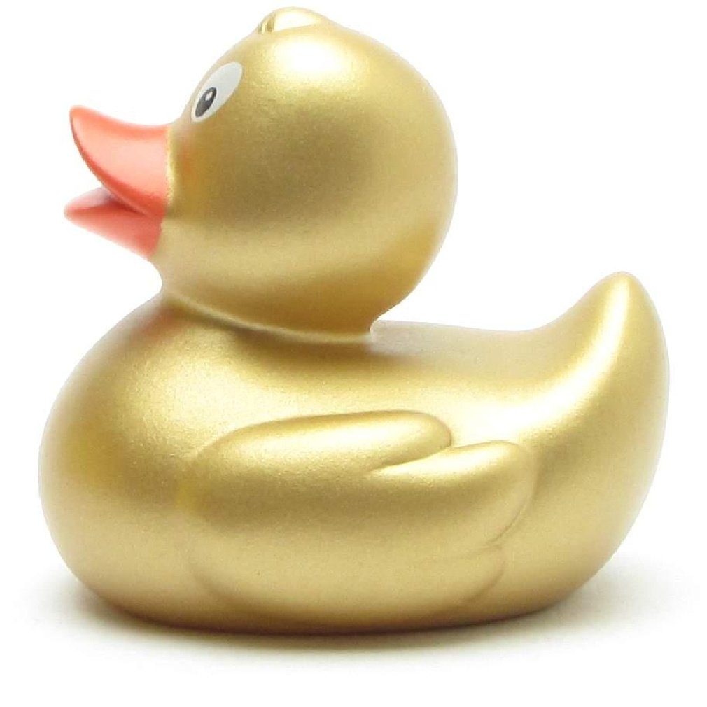 Badeente 6 - gold Quietscheentchen Duckshop Badespielzeug cm