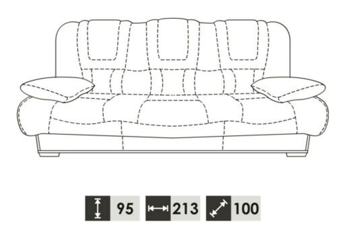 Europe Sitzer Polster in 3 Couchen JVmoebel Leder Moderner 3-Sitzer Relax, Made Design brauner Sofas