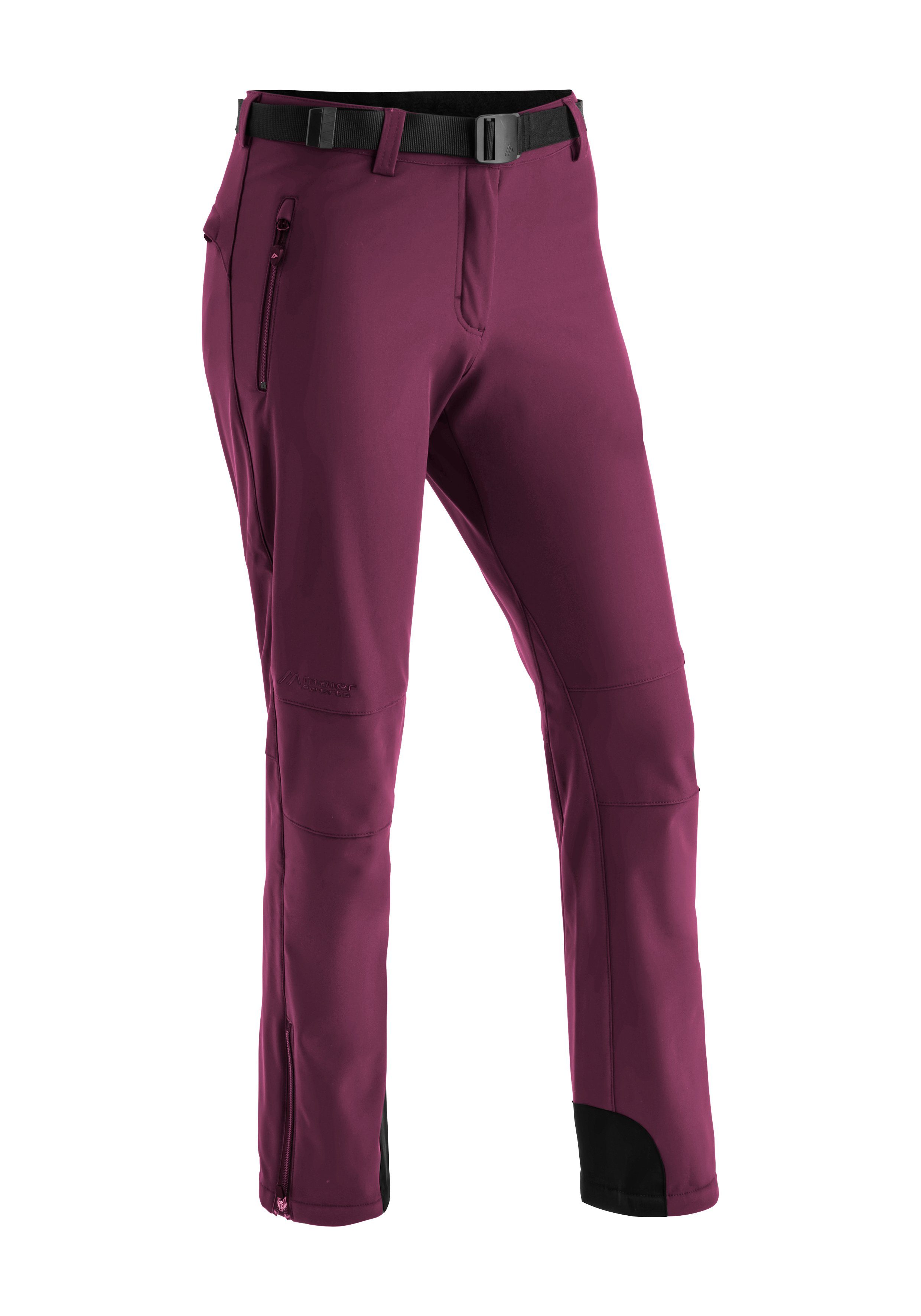 W und Tech elastisch winddicht Sports Warme Funktionshose magenta Pants Maier Softshellhose,