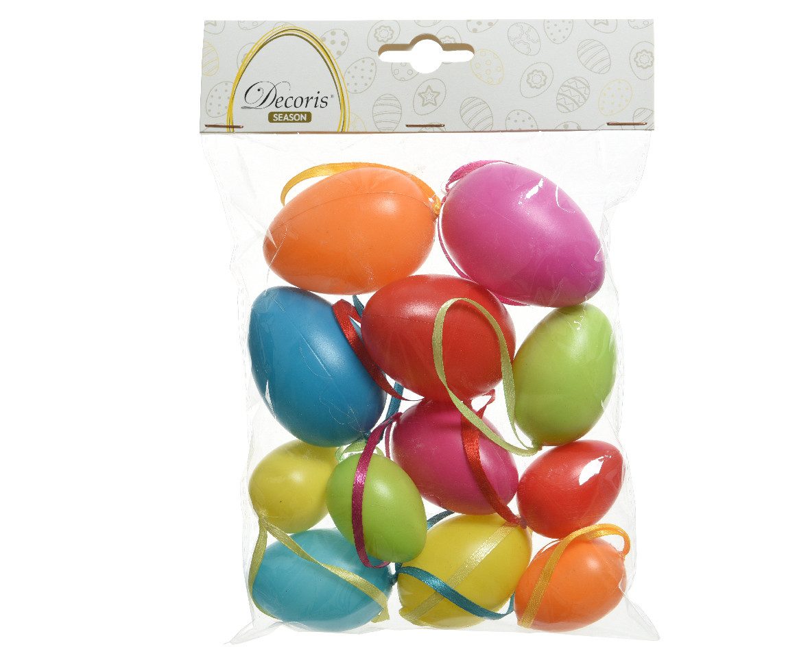 Decoris season decorations Osterei, Ostereier zum Aufhängen Mix 3-6cm bunt 12er Set