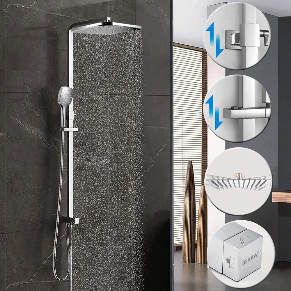 Chrom Duschset Duschsystem Regendusche Duschen Handbrause Duschkopf Duschstange 