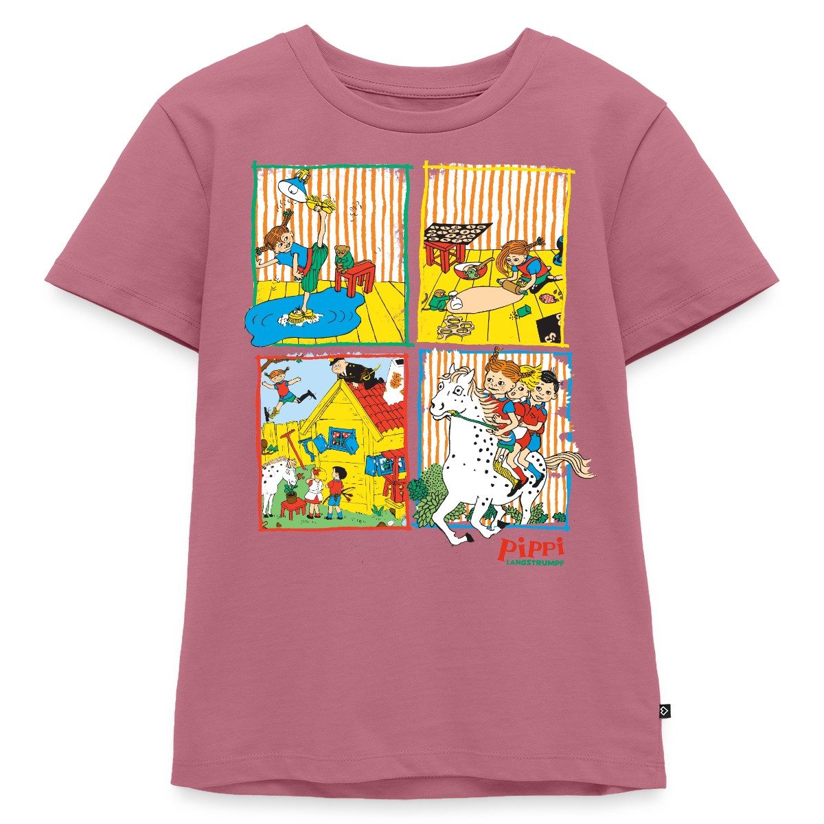 T-Shirt Pippi Langstrumpf Und Ihre Freunde Kacheln Kinder Premium T-Shirt
