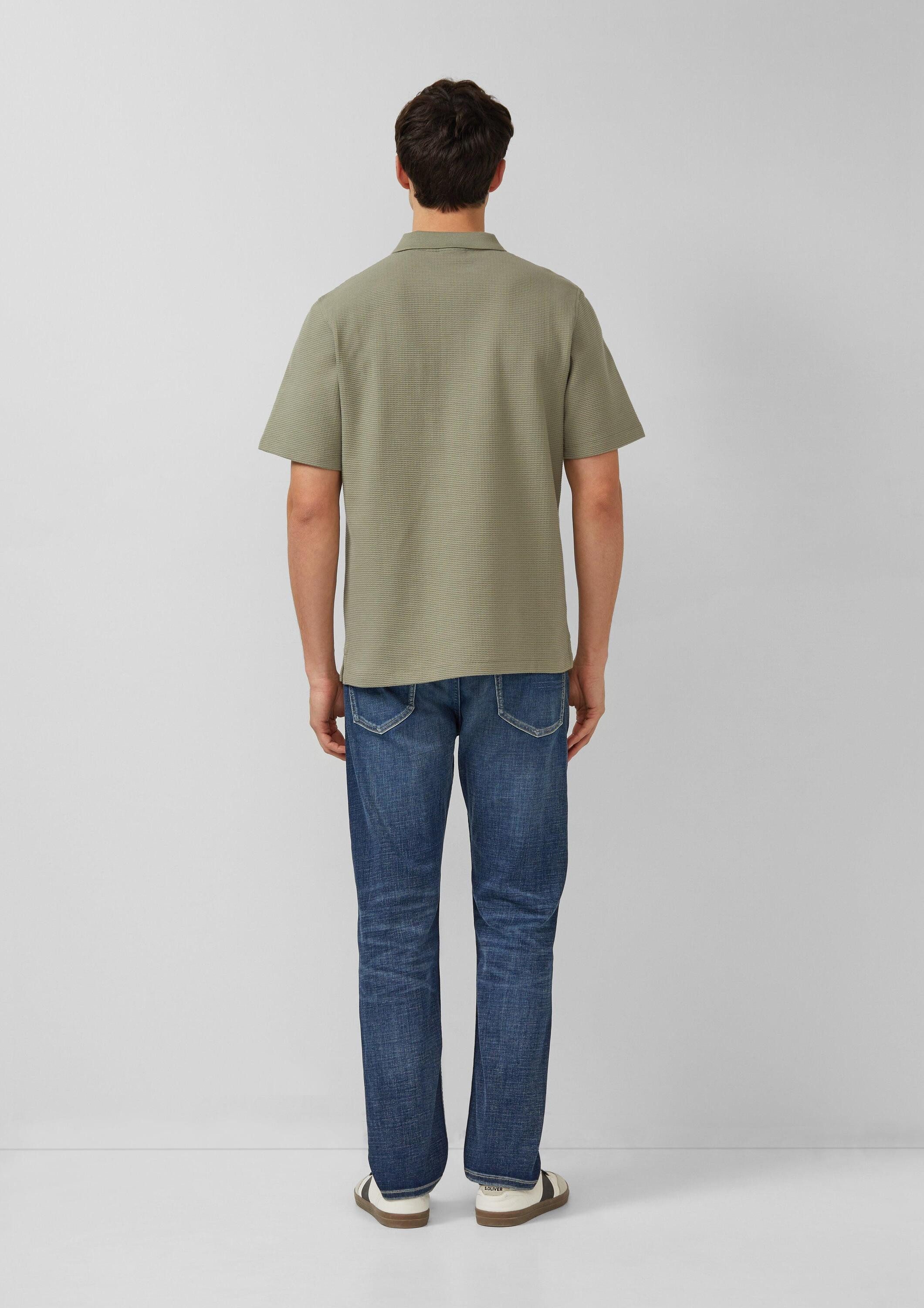 s.Oliver Kurzarmshirt Polo-Shirt Strukturiertes Poloshirt mit Brusttasche