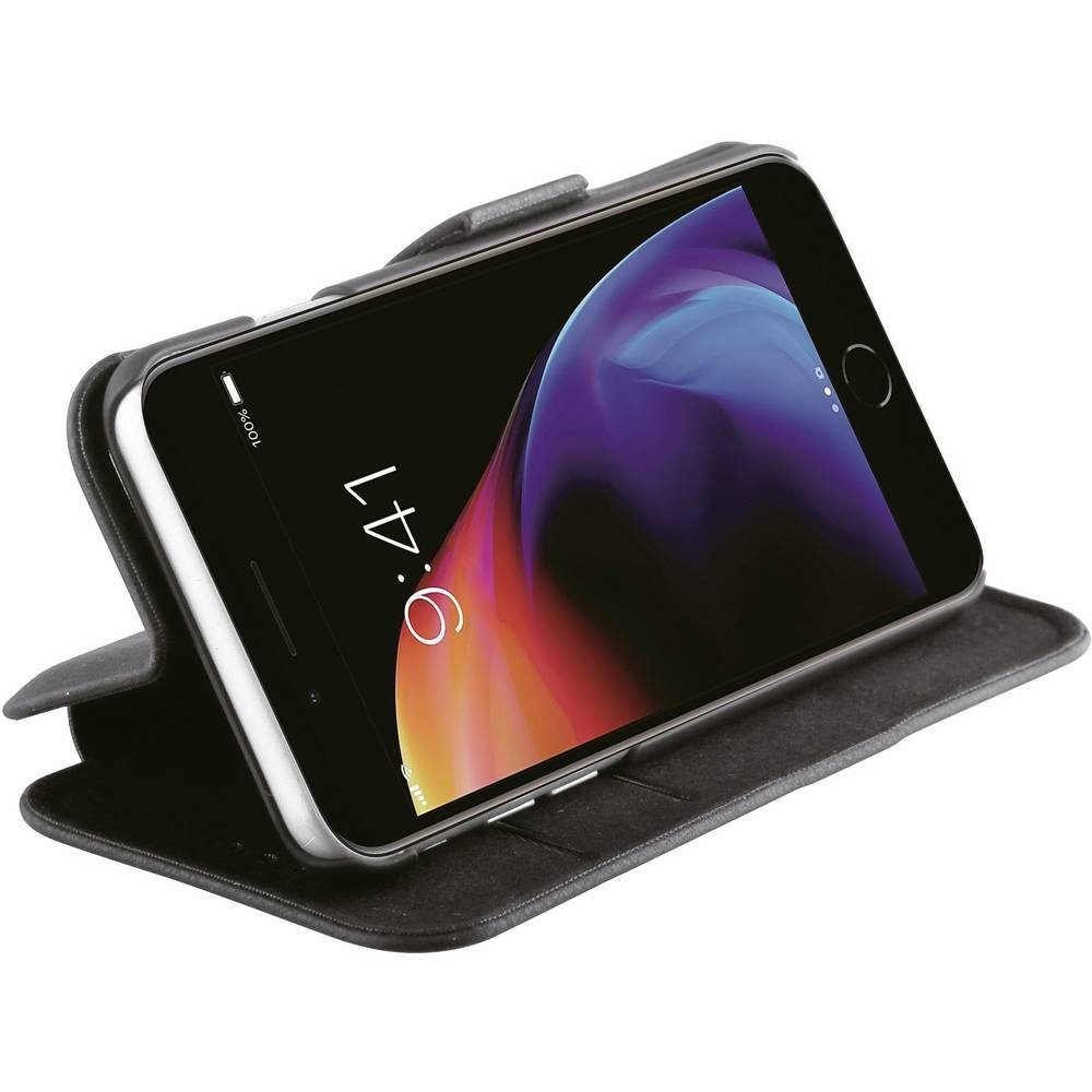 Vivanco Handyhülle Casual Wallet für iPhone SE (2.Gen) 8/7/6S, Standfunktion, Stoßfest, Wasserabweisend