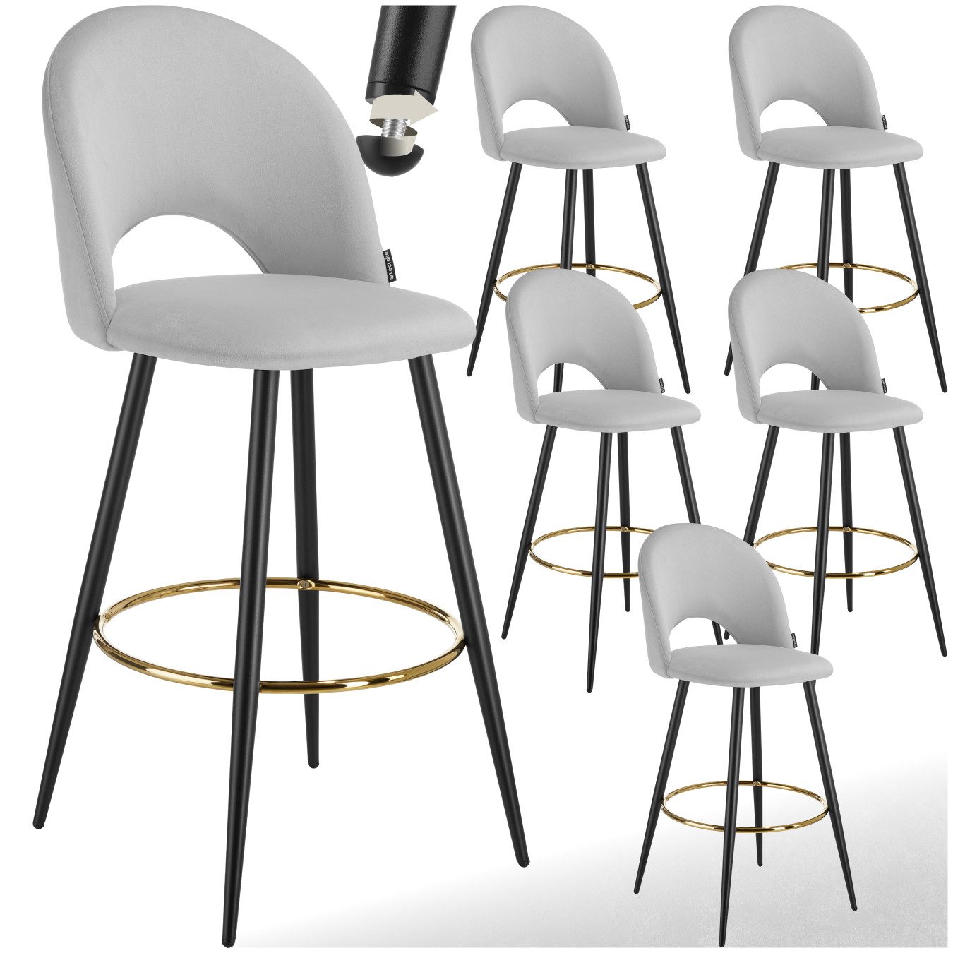 tectake Barhocker Barstuhl Sachel mit Rückenlehne, günstig online kaufen