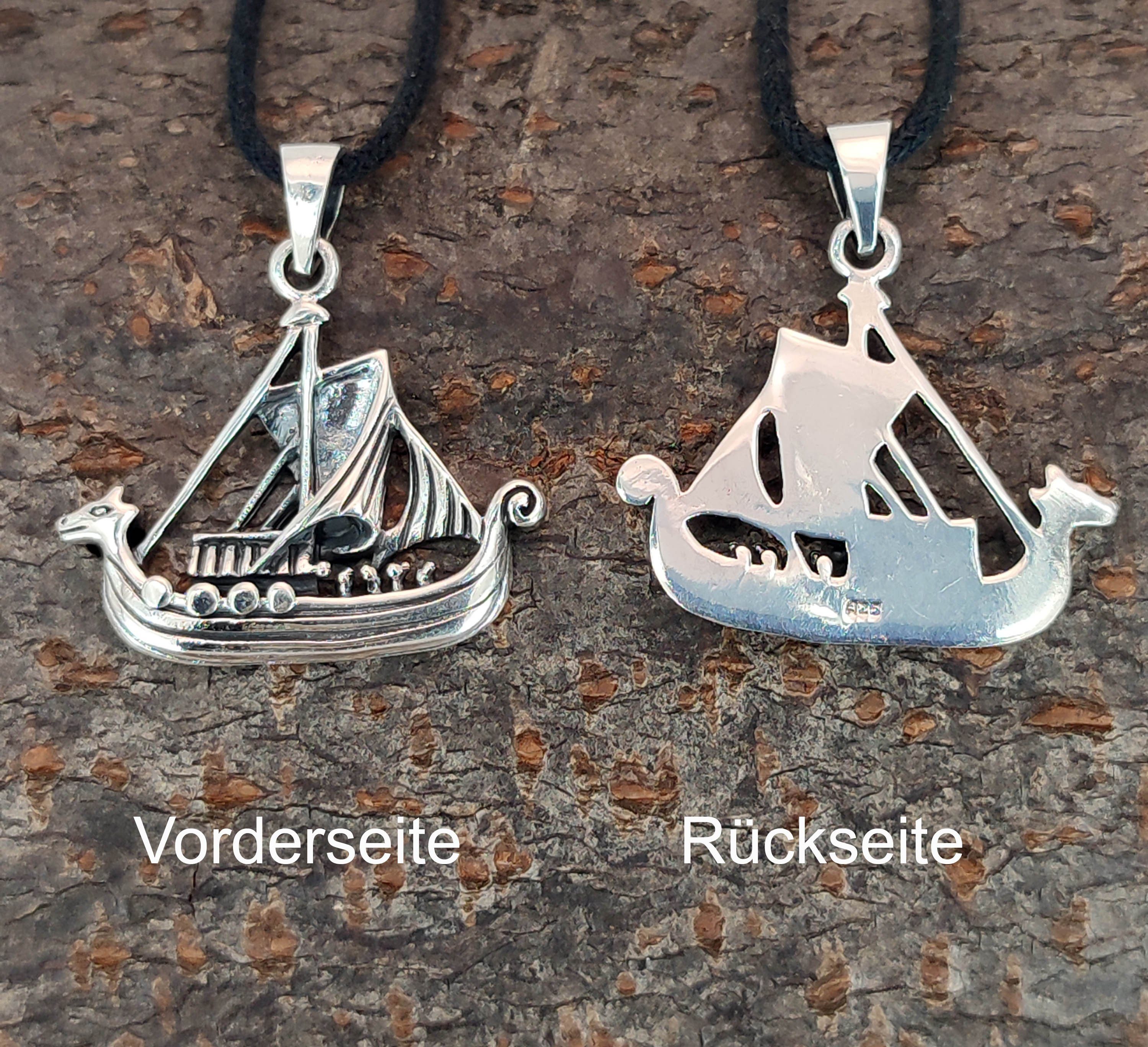 Kiss of Leather Kettenanhänger Wikingerschiff Anhänger 925 Silber Wikinger Schiff Boot Drachenboot