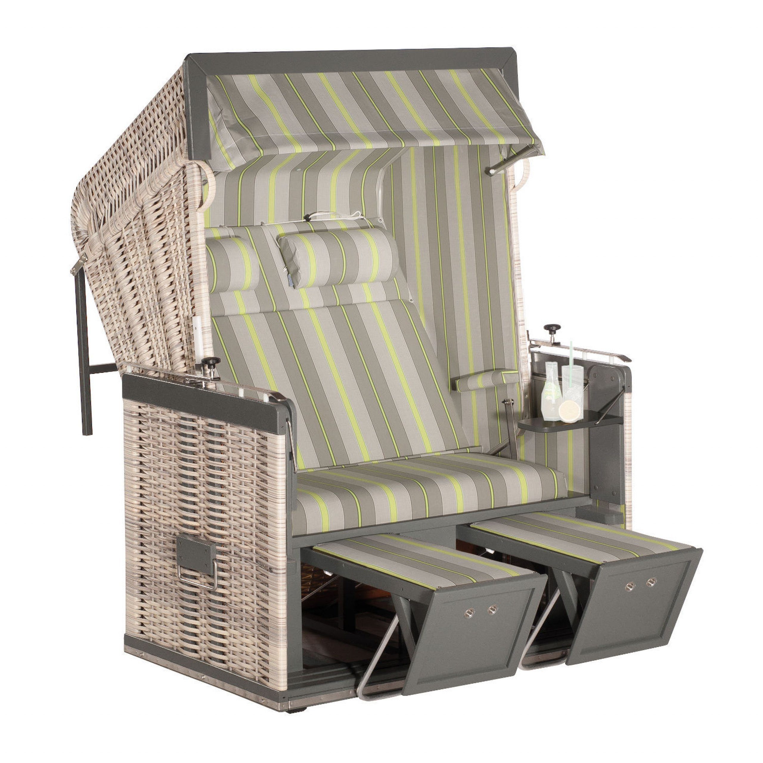 SonnenPartner Strandkorb Sonnenpartner Präsident 2-Sitzer Strandkorb Liegemodell Nordsee