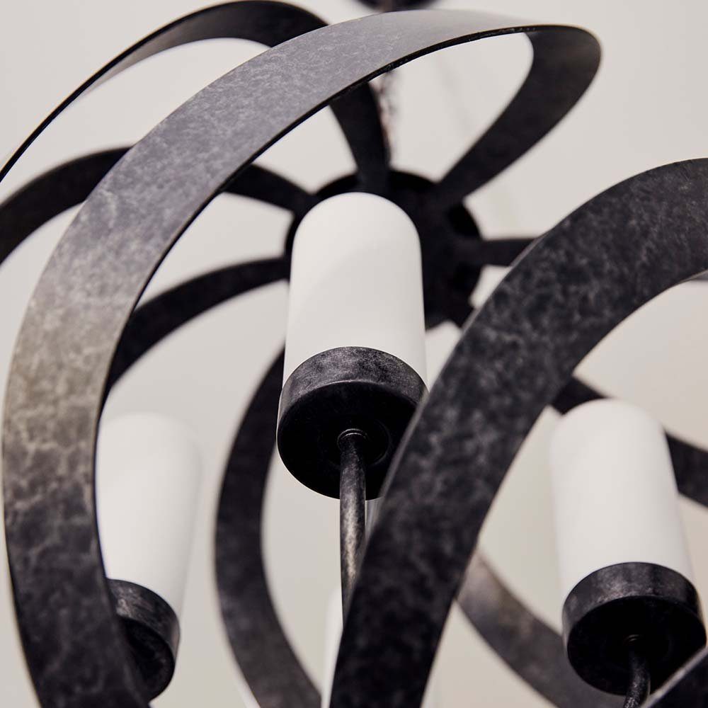 Elstead LIGHTING Hängeleuchte, Leuchtmittel nicht inklusive, Pendelleuchte Hängelampe Außenleuchte Balkonleuchte Glas schwarz Stahl