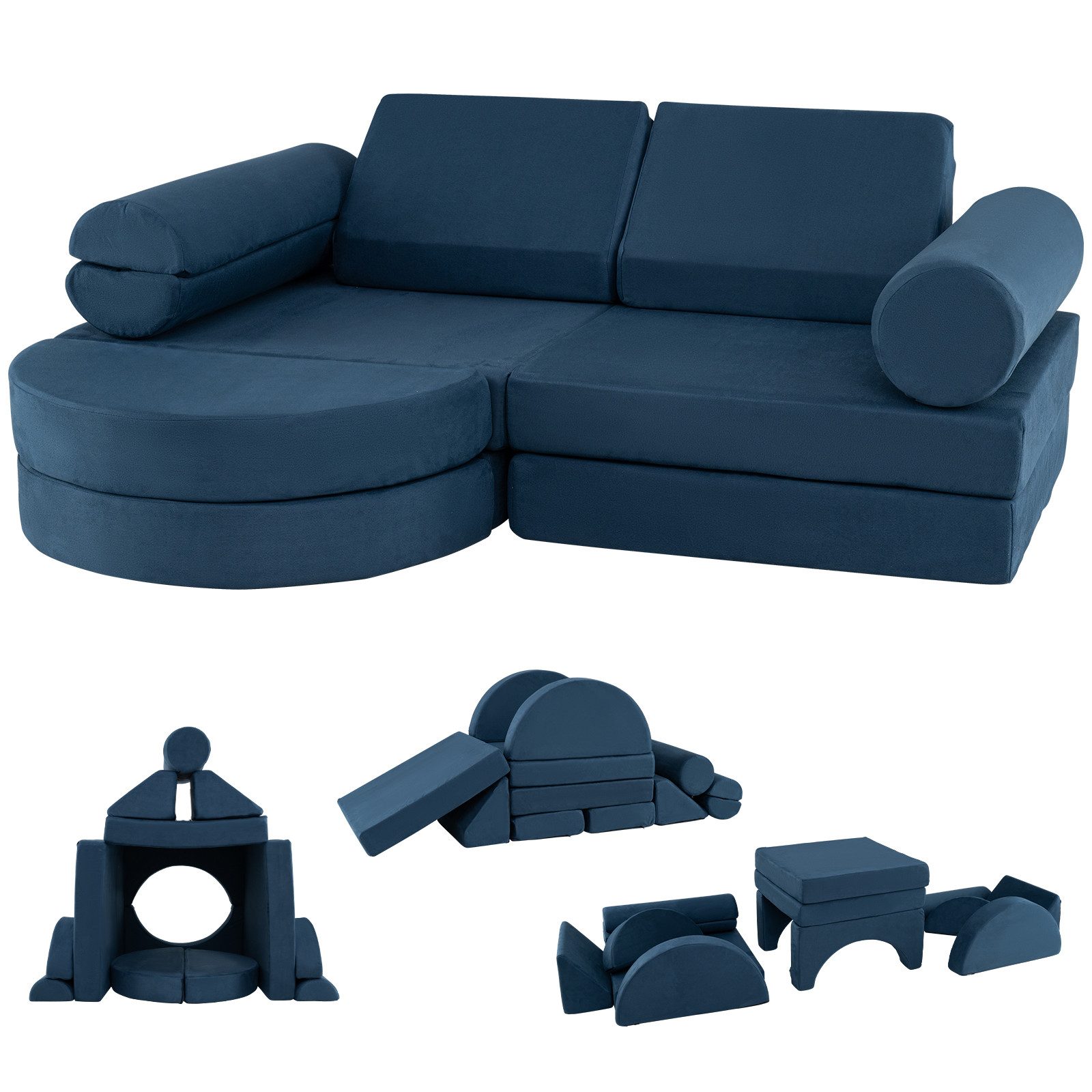 COSTWAY Kindersofa, 13 Teile, Modulares Spielsofa günstig online kaufen