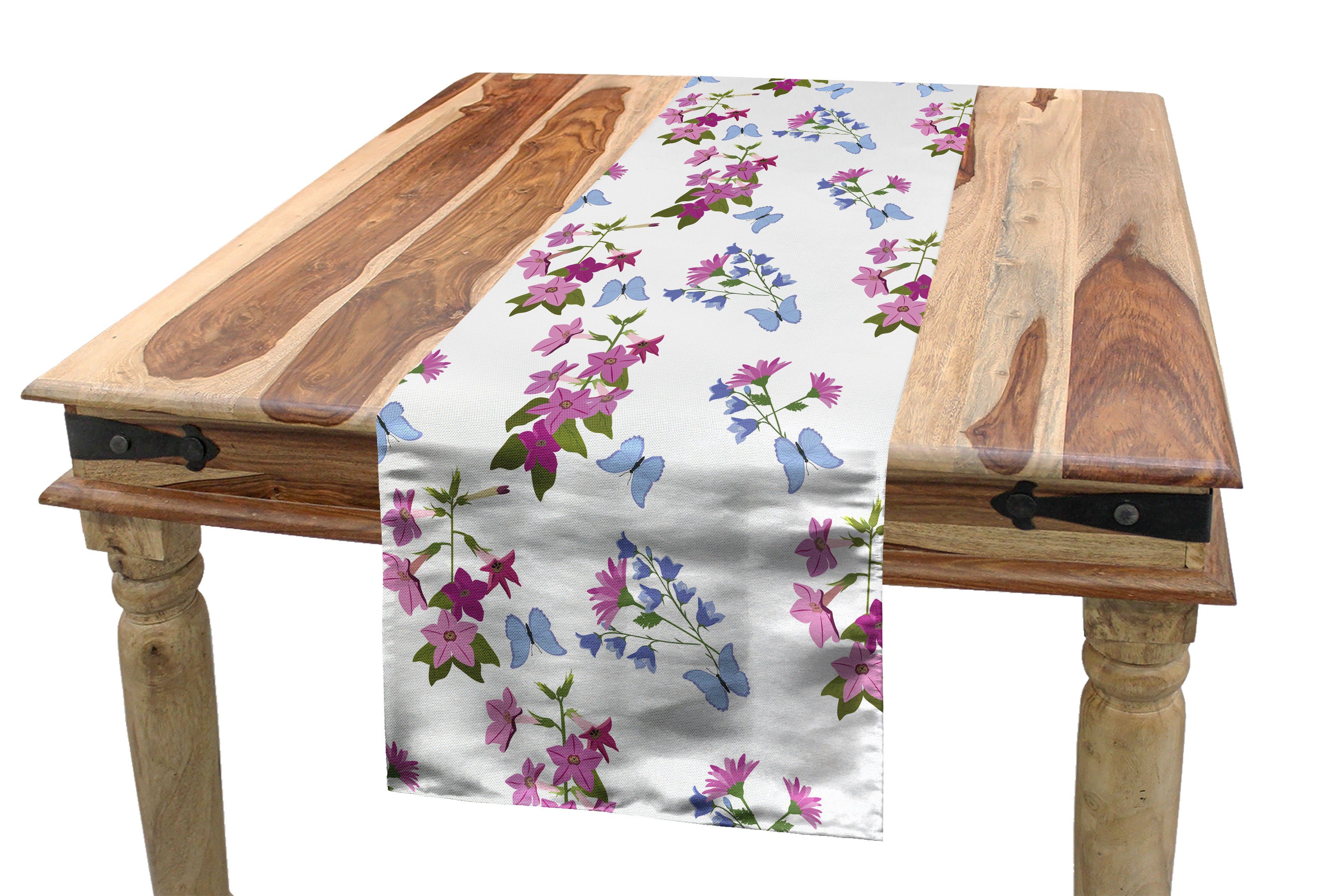 Abakuhaus Tischläufer Esszimmer Küche Rechteckiger Tischläufer, Wildblumen Blumen Insekten Dekorativer