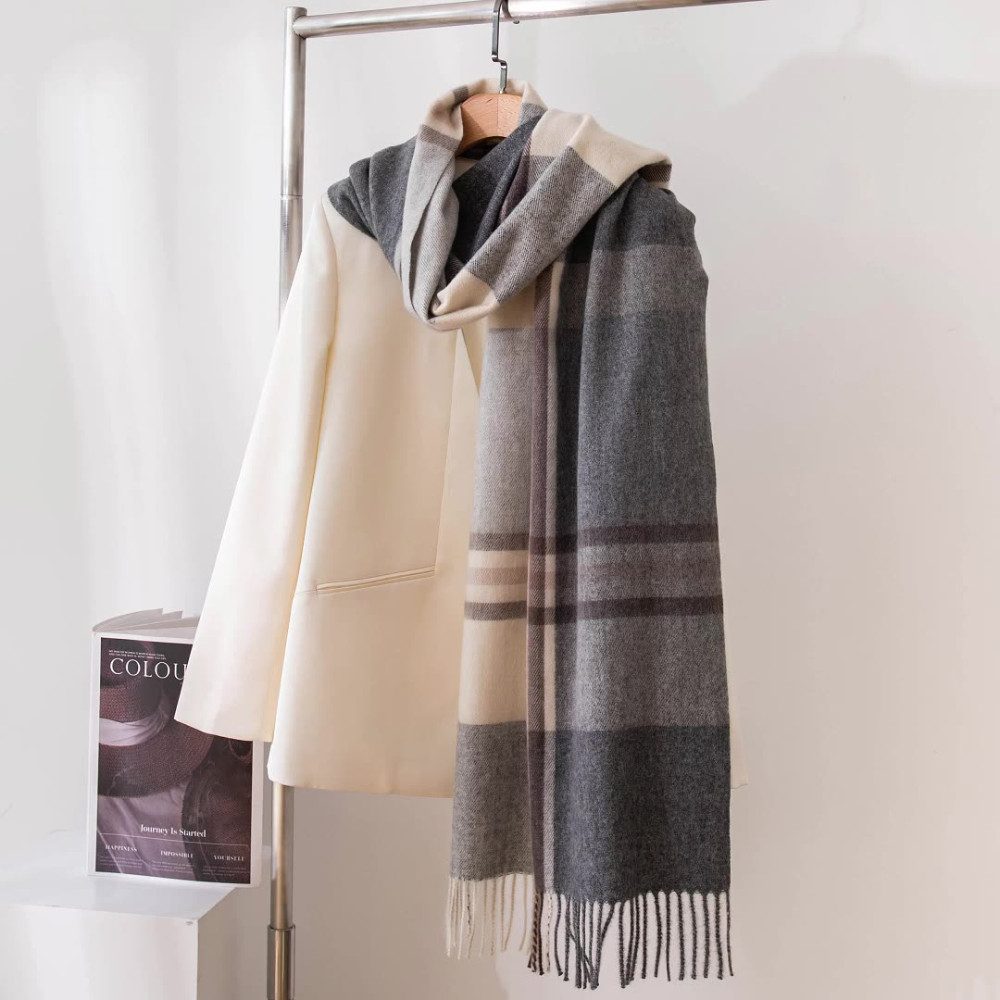 Blusmart Halstuch Damen-Schal mit Karomuster, (Weich, warm mit Quasten, Vie günstig online kaufen