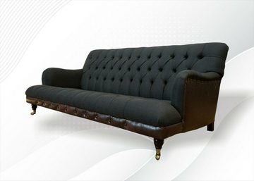 JVmoebel Chesterfield-Sofa Moderner Grauer Chesterfield Dreisitzer Design Couch Sofas Neu, Made in Europe