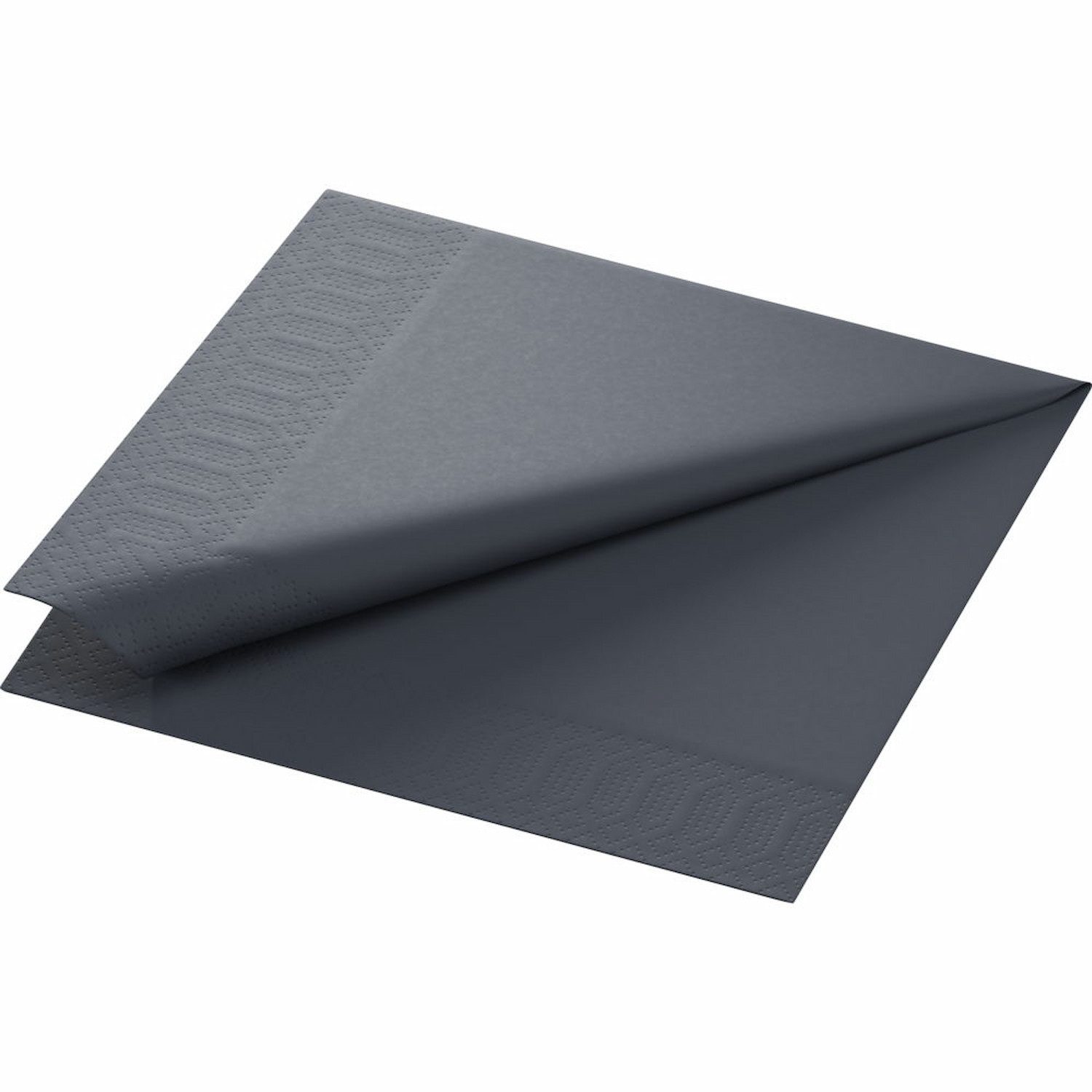Duni Papierserviette 1000 Duni Servietten, schwarz, 3-lag., 40x40 cm, 1/4 Falz, 156921