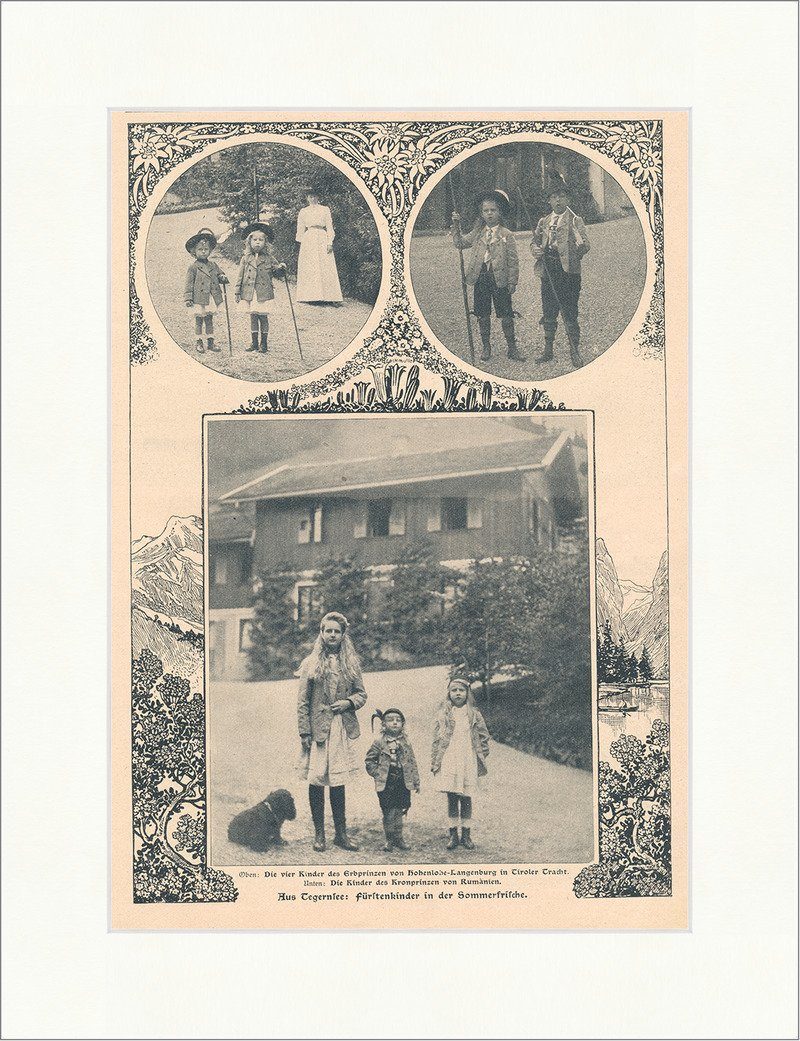 Kunstdruck Fürstenkinder in der Sommerfrische Tegernsee Hohenlohe Tirol F_Vintage