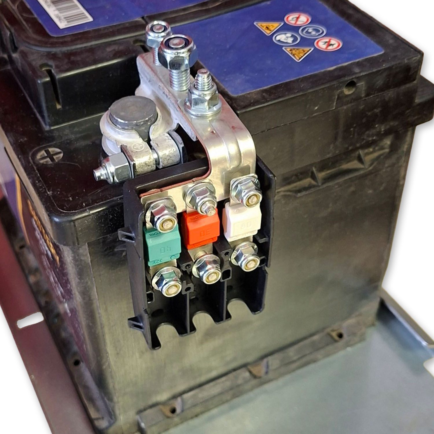 Impulse Innovation Kfz-Sicherungshalter Batteriepolklemme Plus mit 3-fach MIDI Sicherungshalter SX 12V 24V MTA