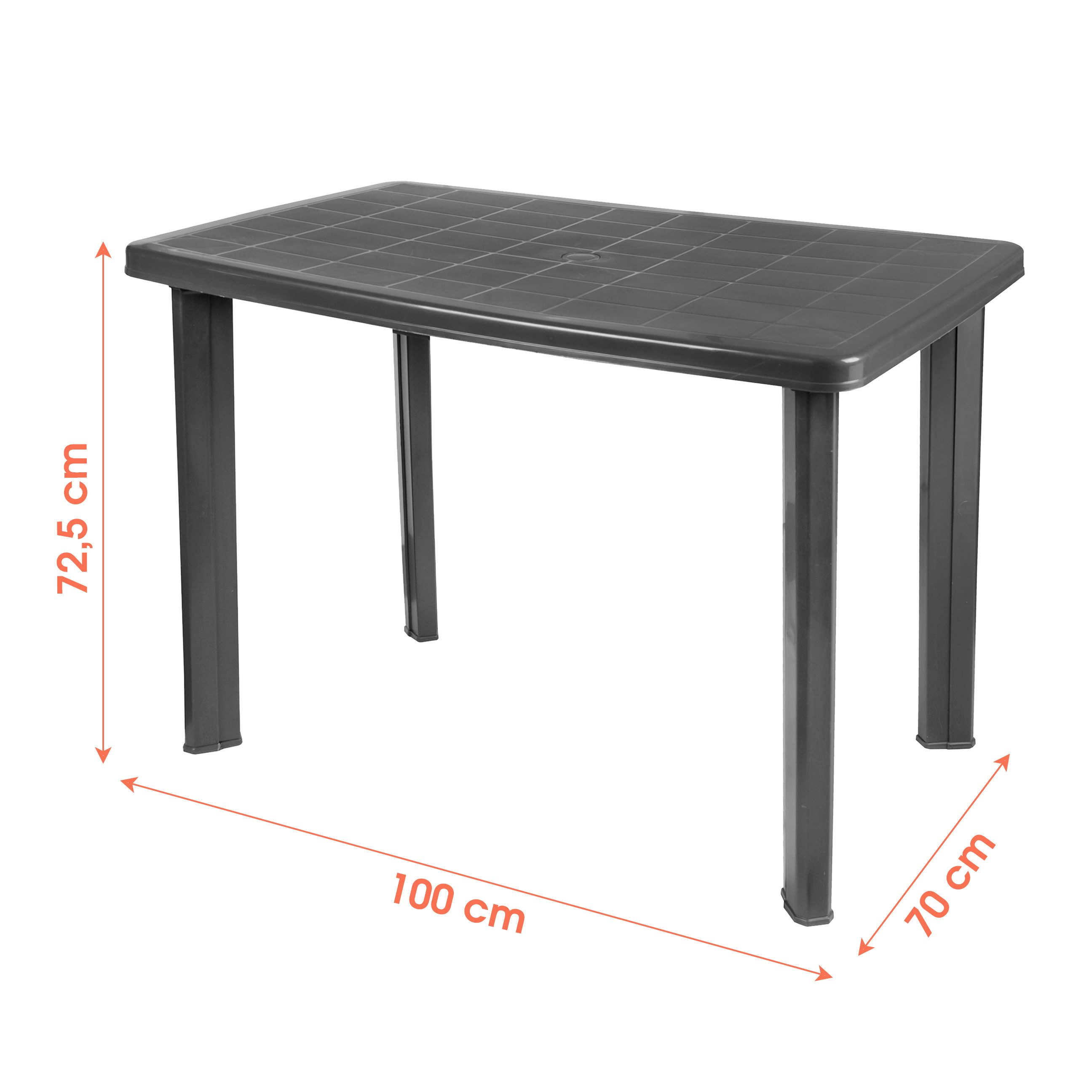 Spetebo Gartentisch Kunststoff Gartentisch 100 x 72 cm (Stück, 1-St., Stück günstig online kaufen