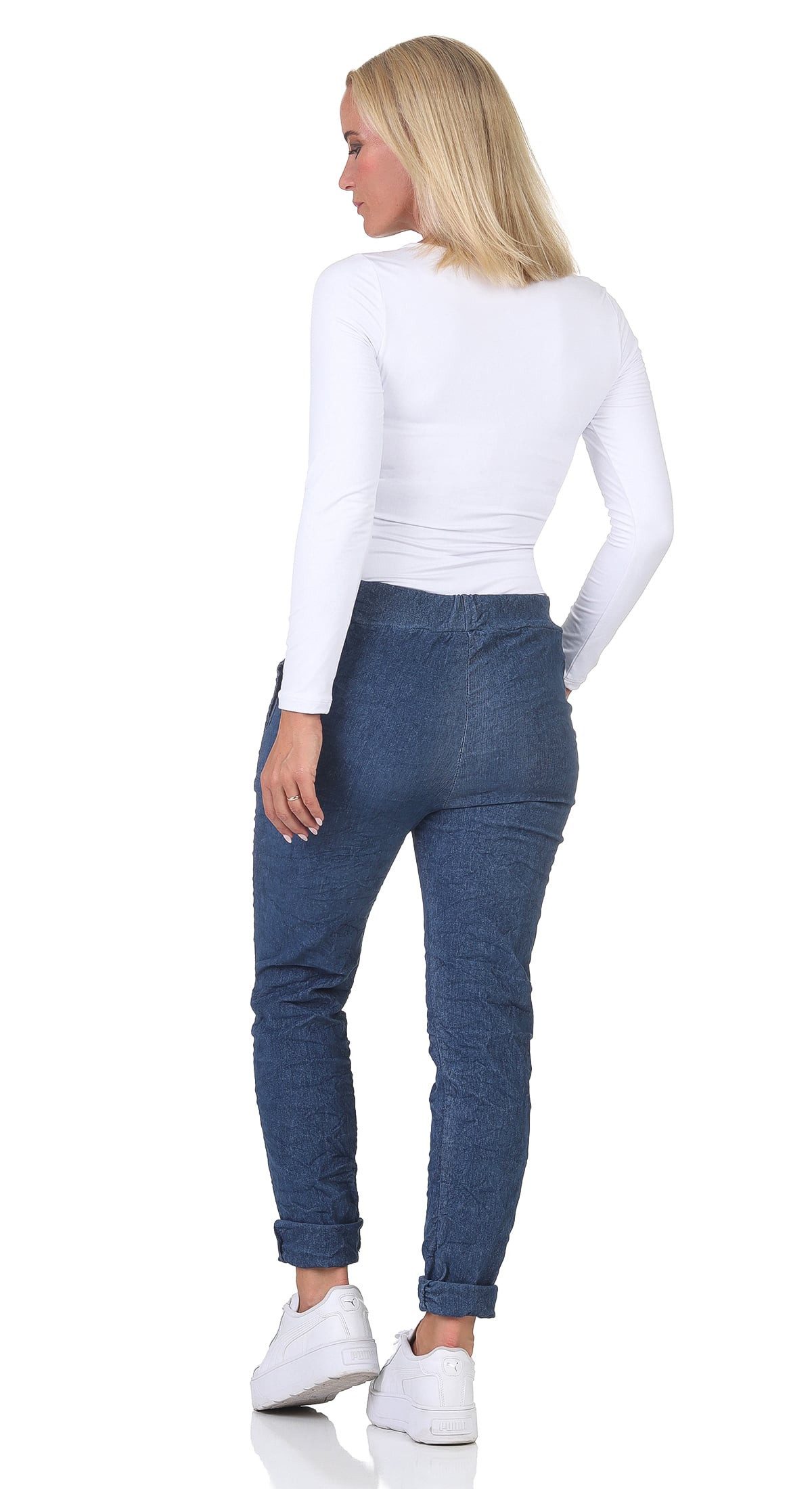 OriginalYou Cordhose Damenhose Feincord Chino mit Stretch bequeme Schlupfhose dehnbarer Feincord, Gummizug & Schnürung, in großen Größen erhältlich